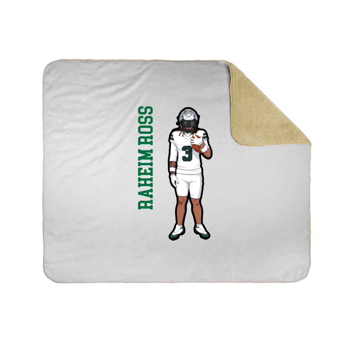 Throw Blanket — Name Vertical in White