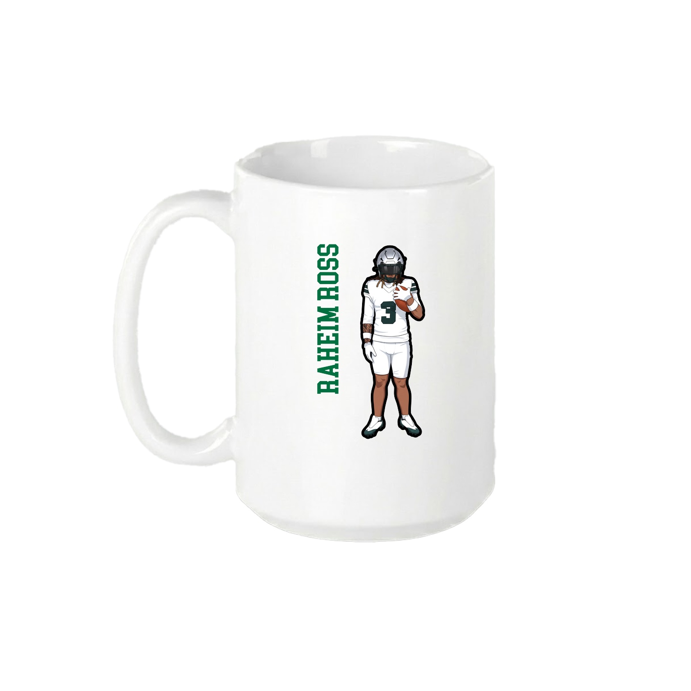 15oz Coffee Mug — Name Vertical in White