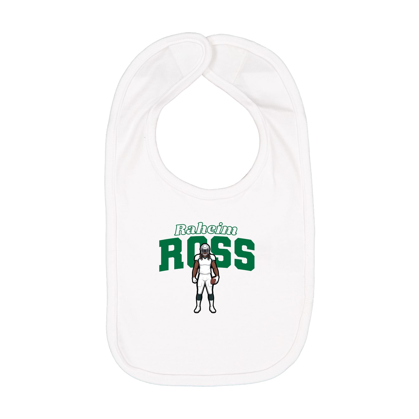 Infant Bib — Name Arch in White
