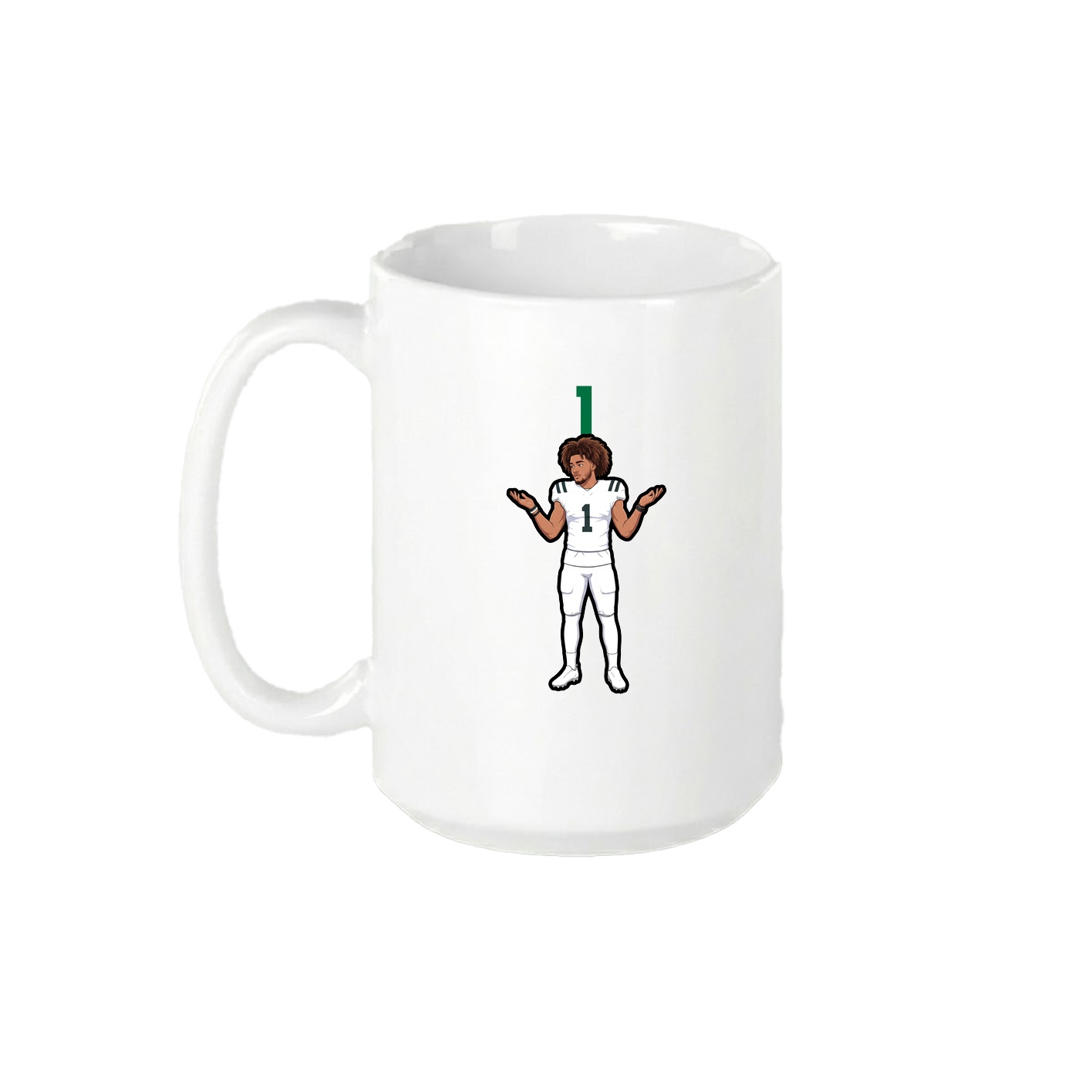 15oz Coffee Mug — Number Top in White