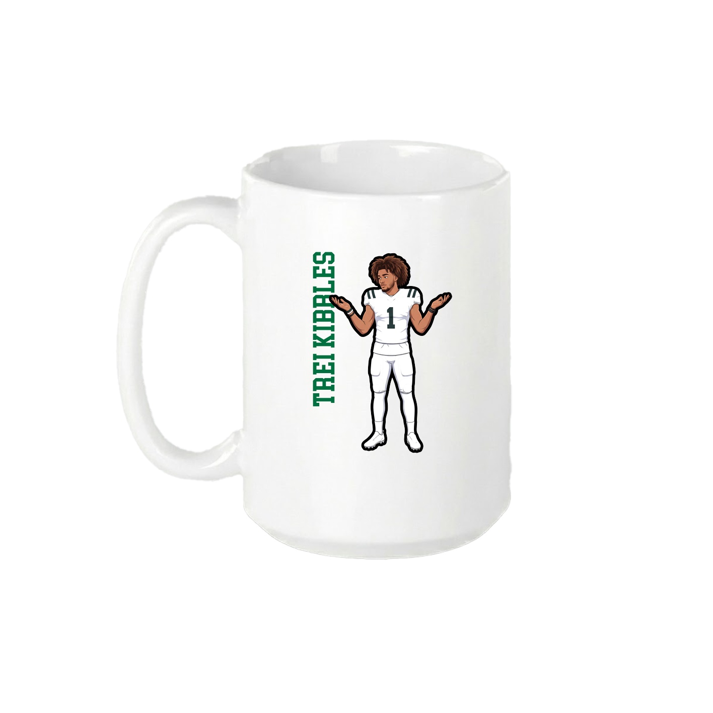 15oz Coffee Mug — Name Vertical in White