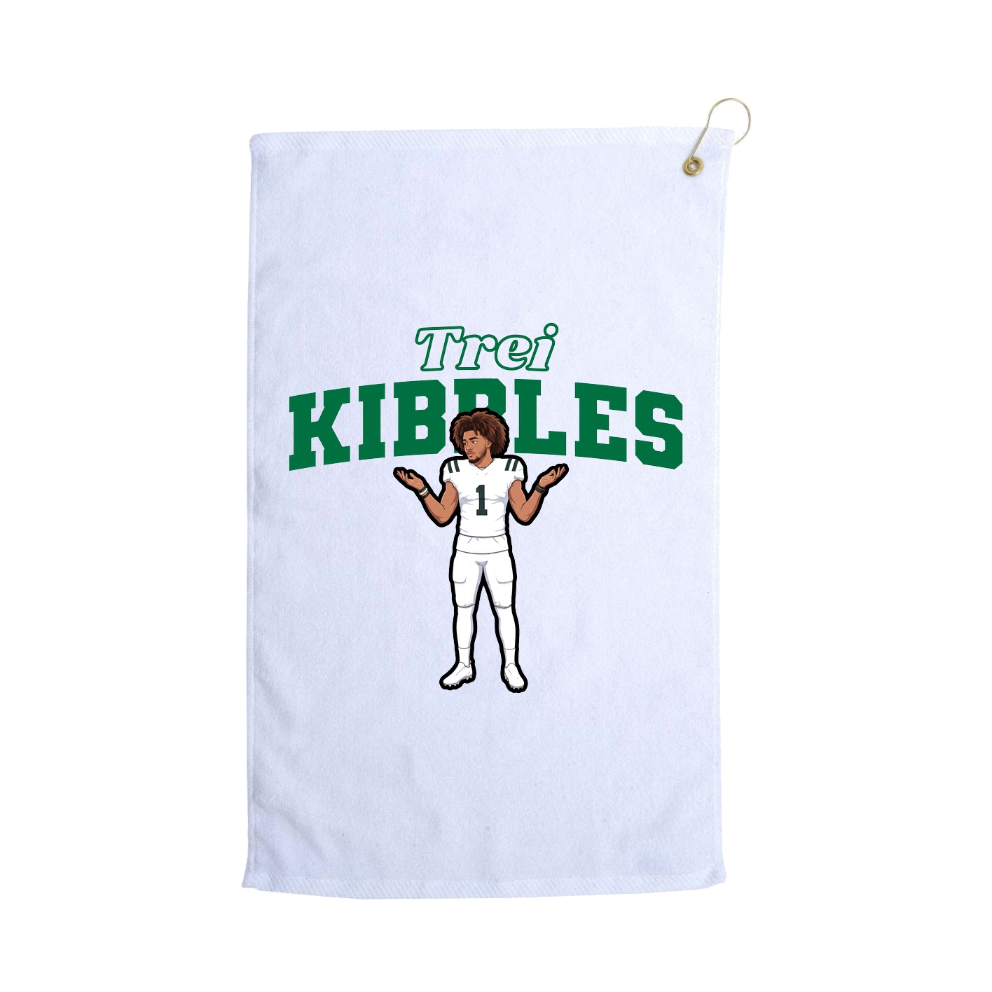 Golf Towel — Name Arch in White