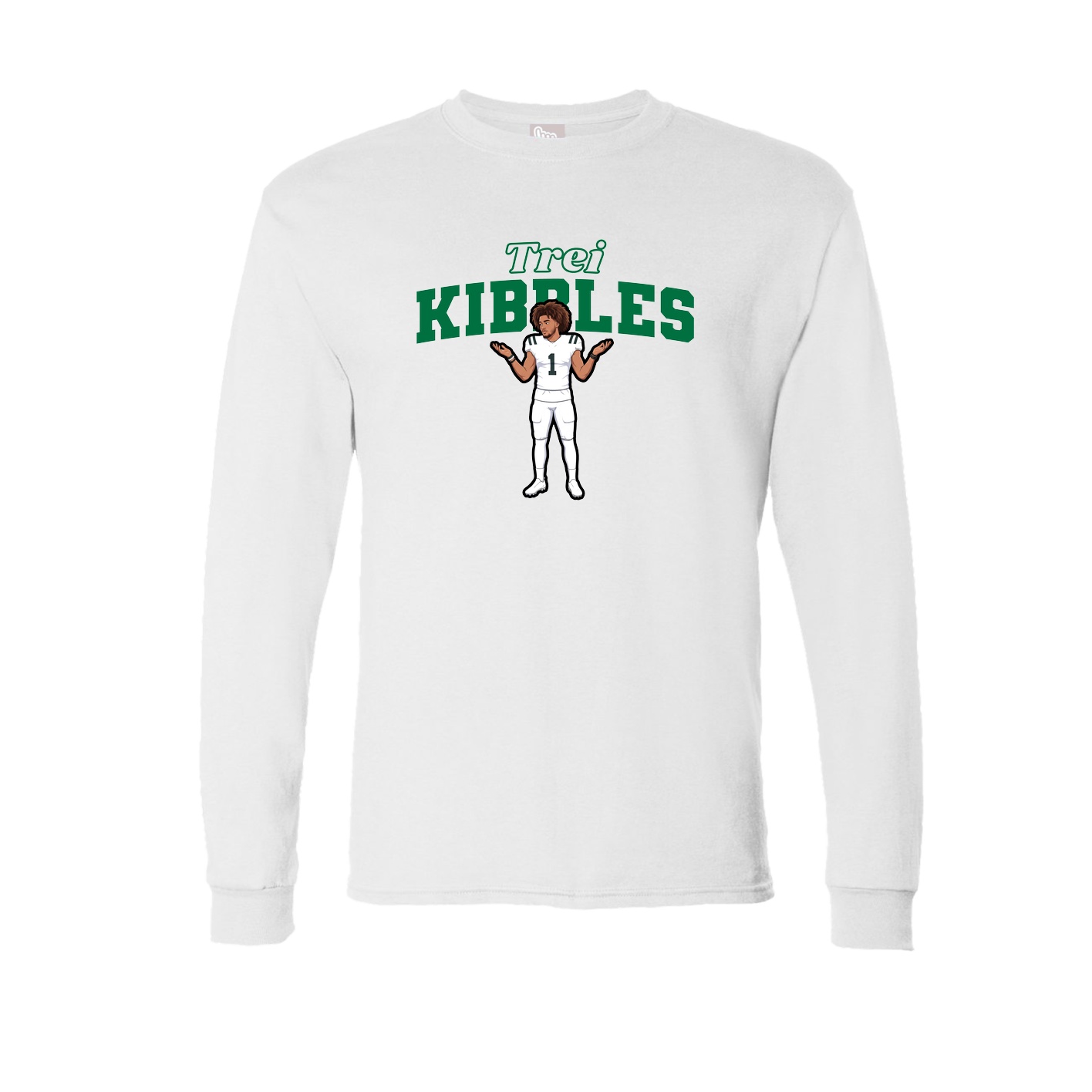 Long Sleeve Tee — Name Arch in White