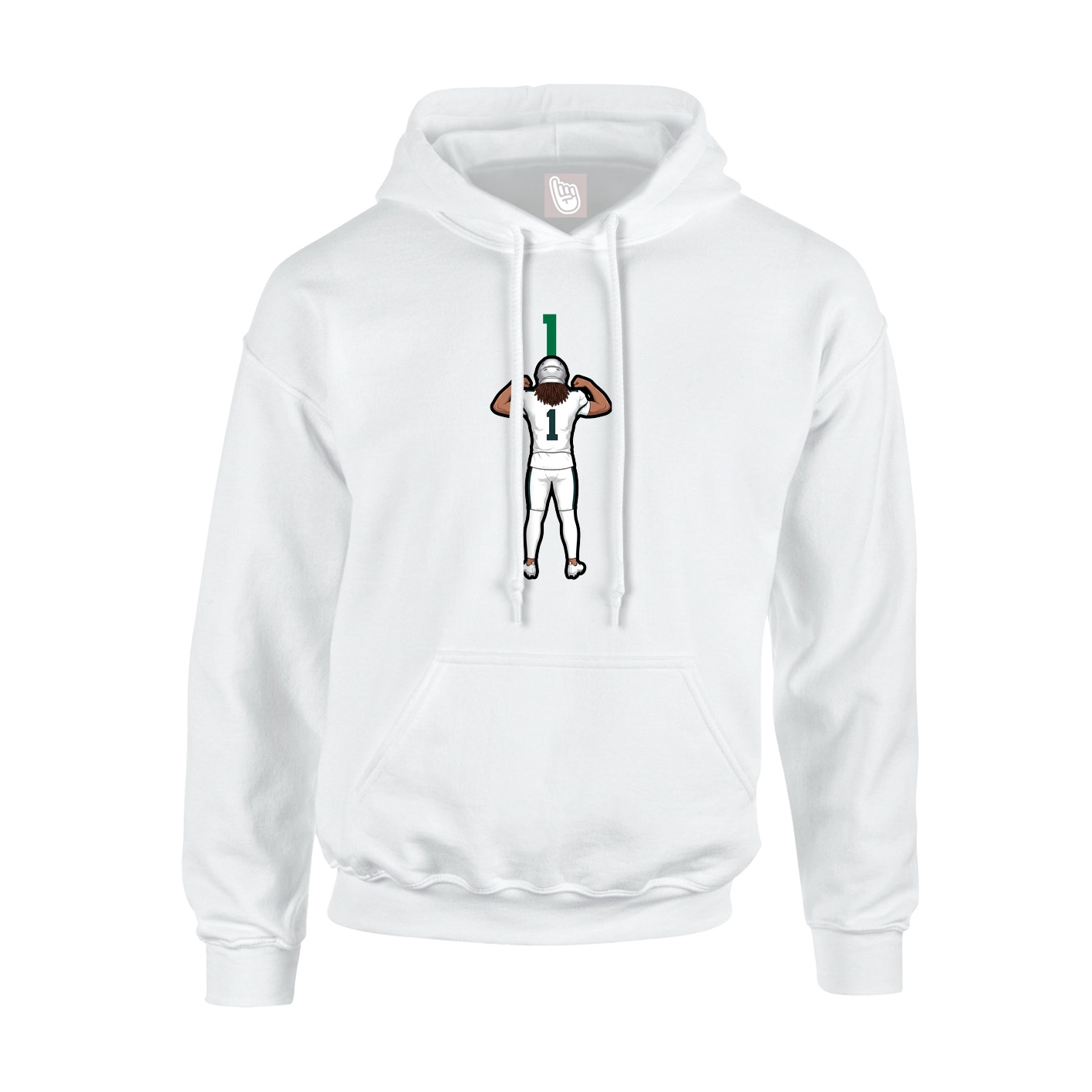 Youth Hoodie — Number Top in White