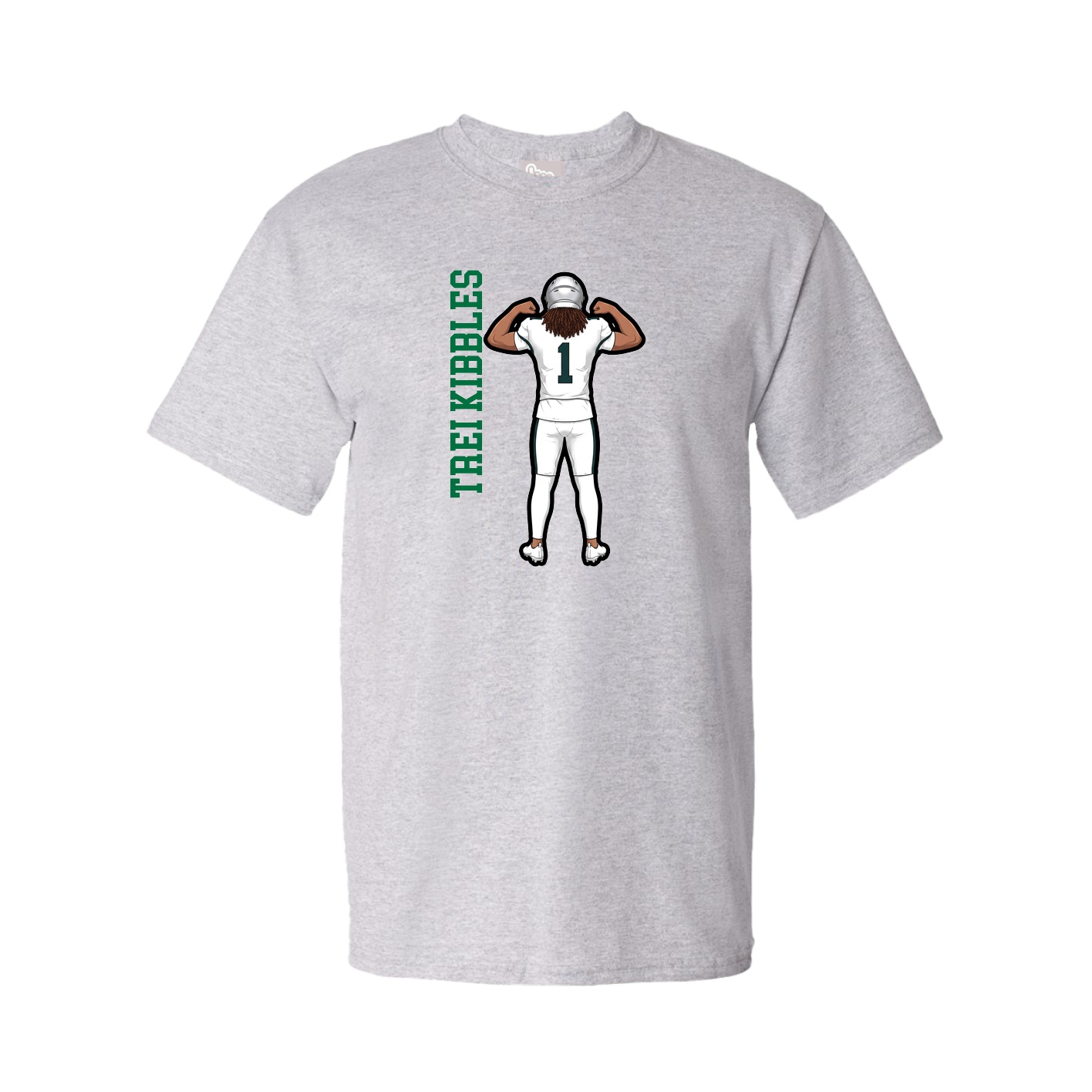 Youth Tee — Name Vertical in Grey