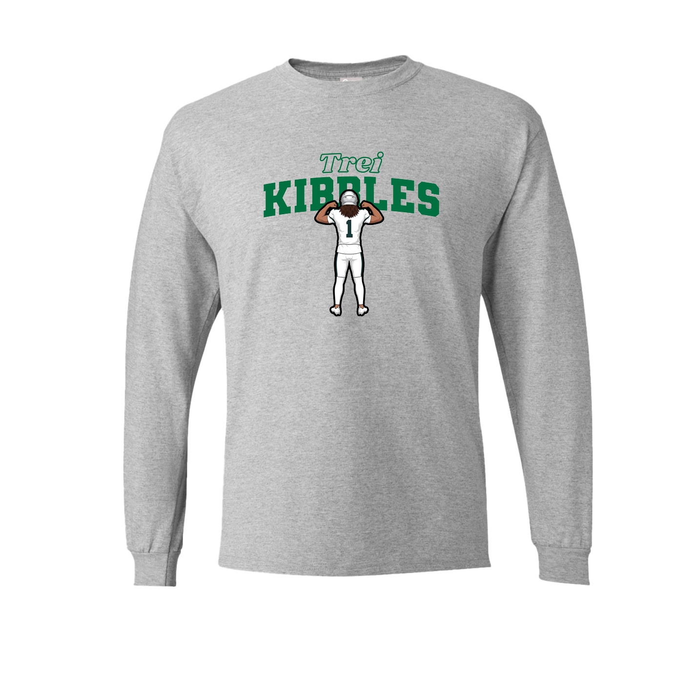 Long Sleeve Tee — Name Arch in Grey