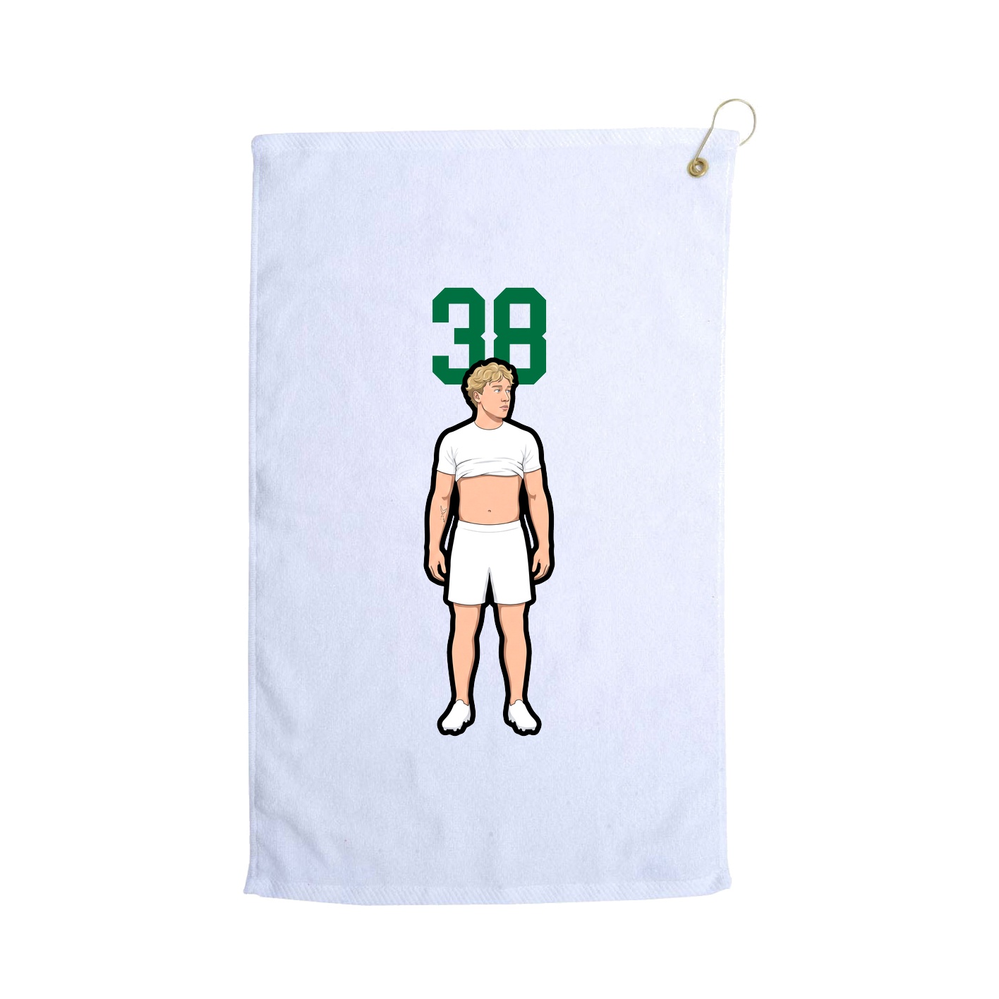 Golf Towel — Number Top in White
