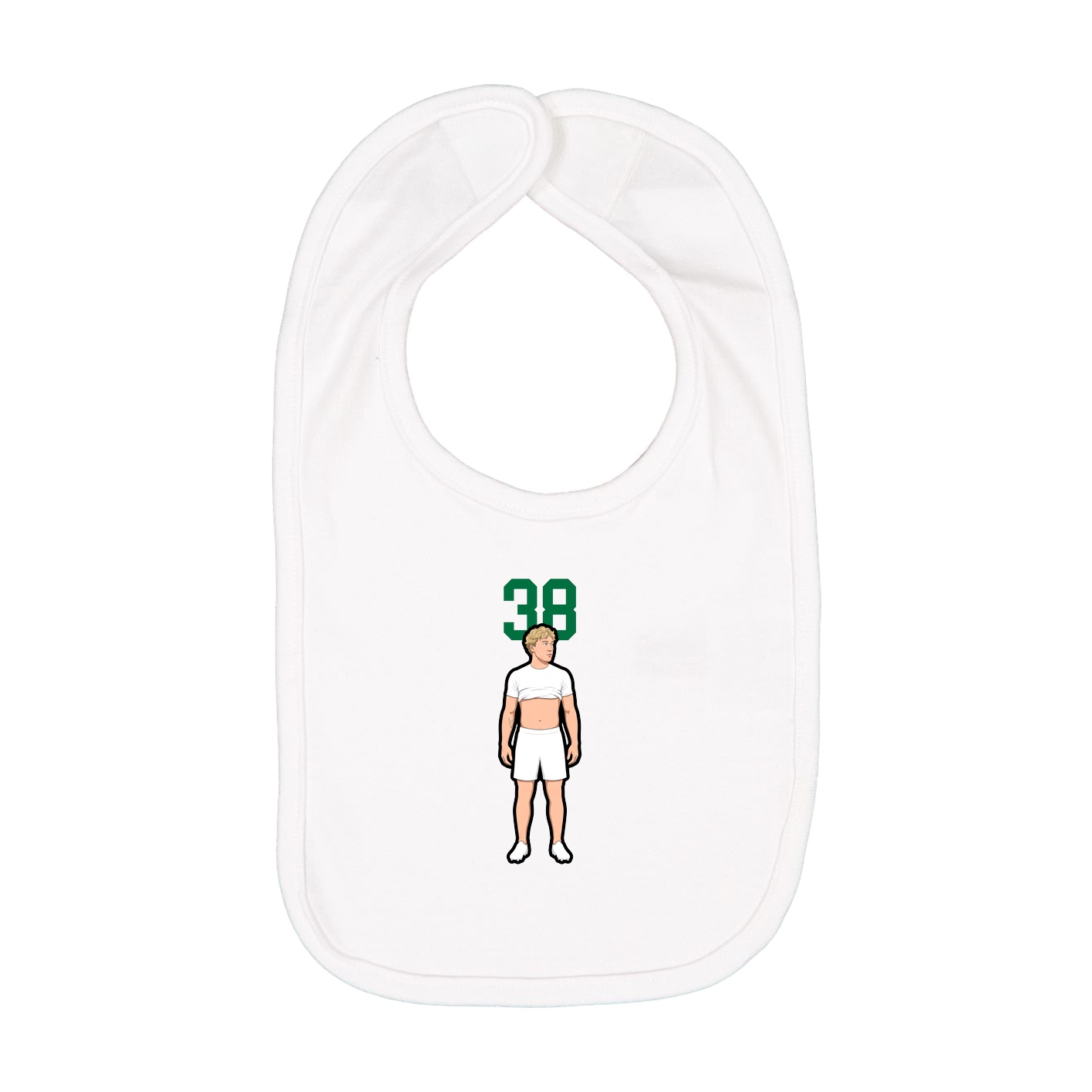 Infant Bib — Number Top in White