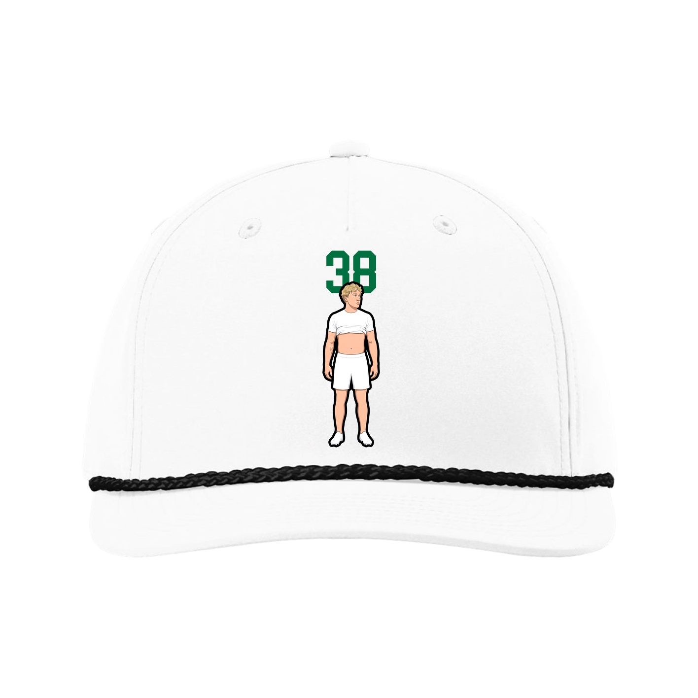 Five-Panel Classic Rope Cap — Number Top in White