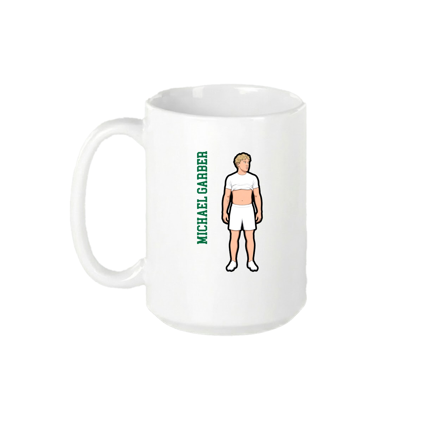 15oz Coffee Mug — Name Vertical in White
