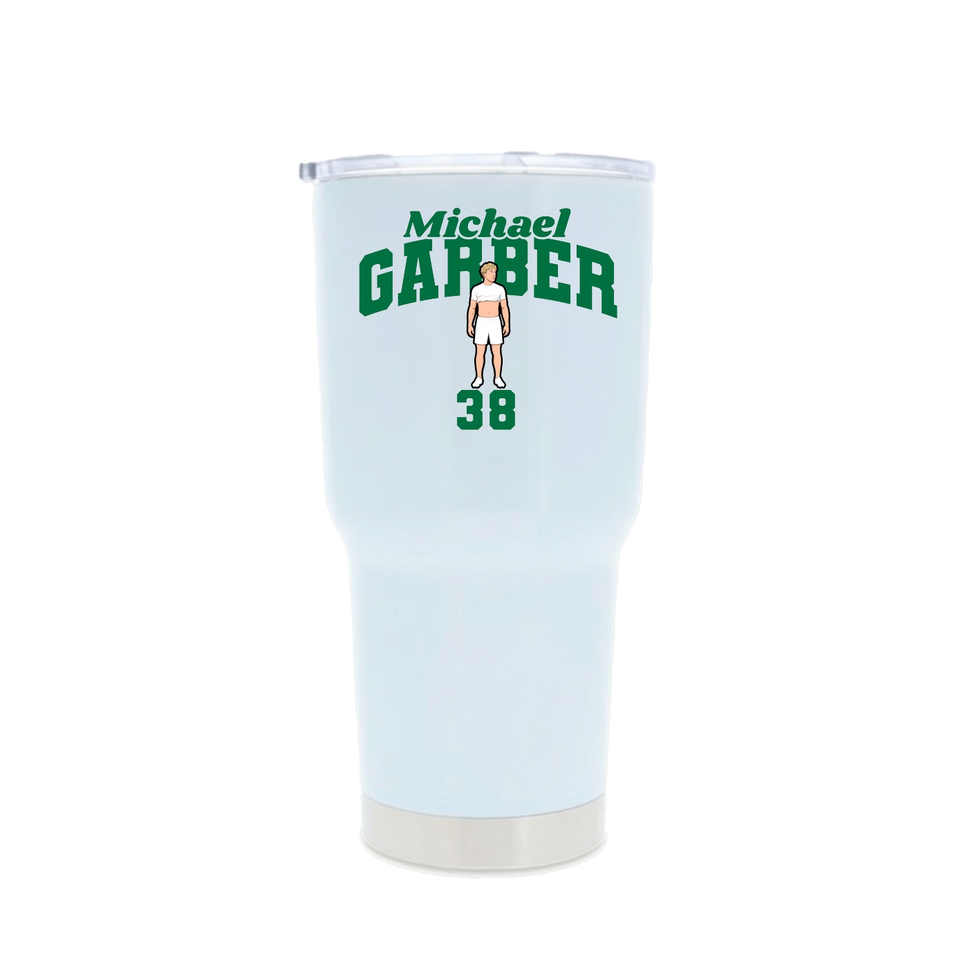 30oz Stainless Steel Tumbler — Signature Arch in White