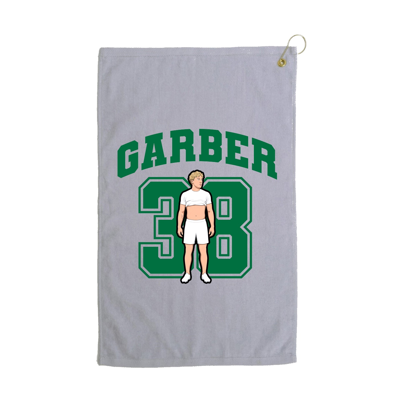 Golf Towel — Number in Grey