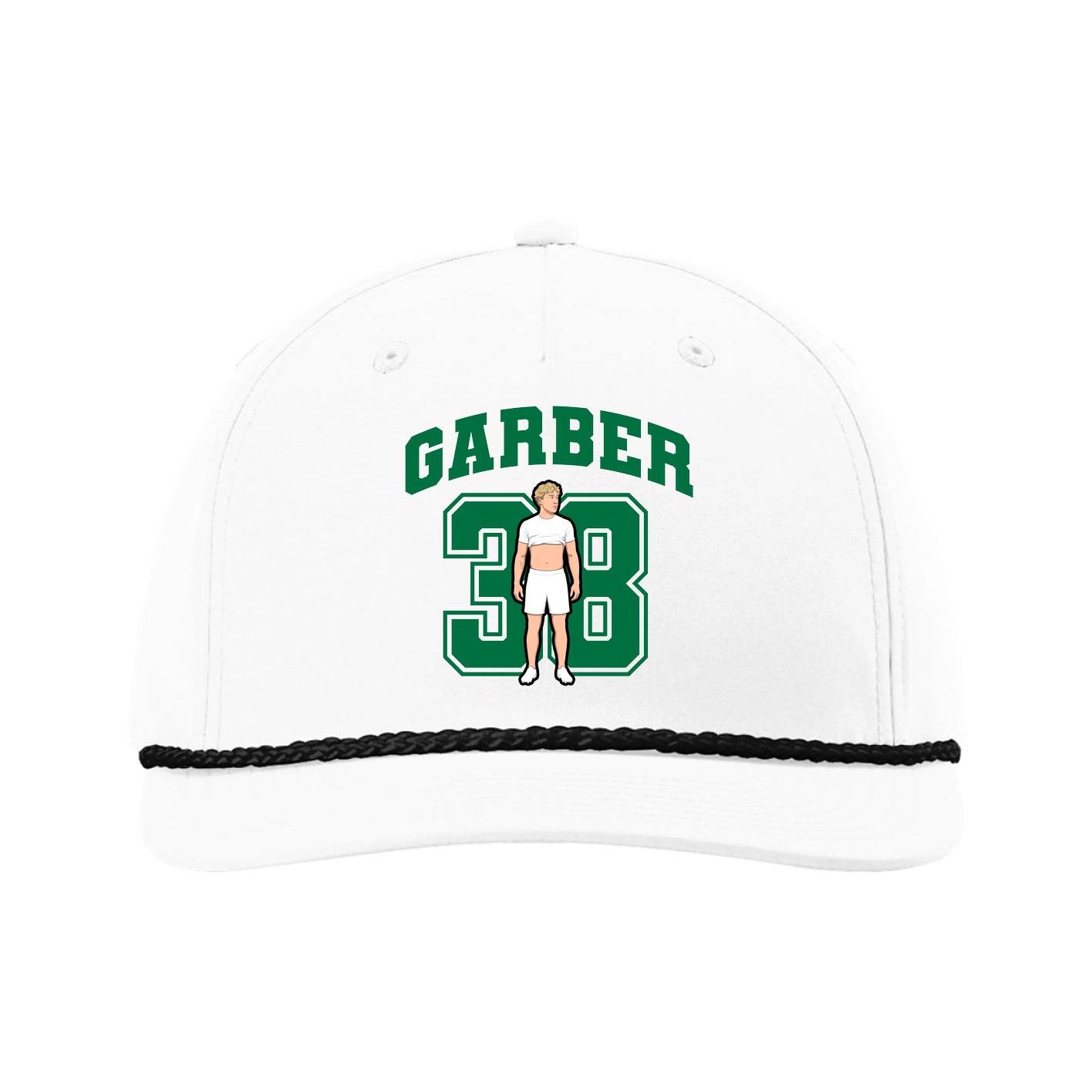 Five-Panel Classic Rope Cap — Number in White