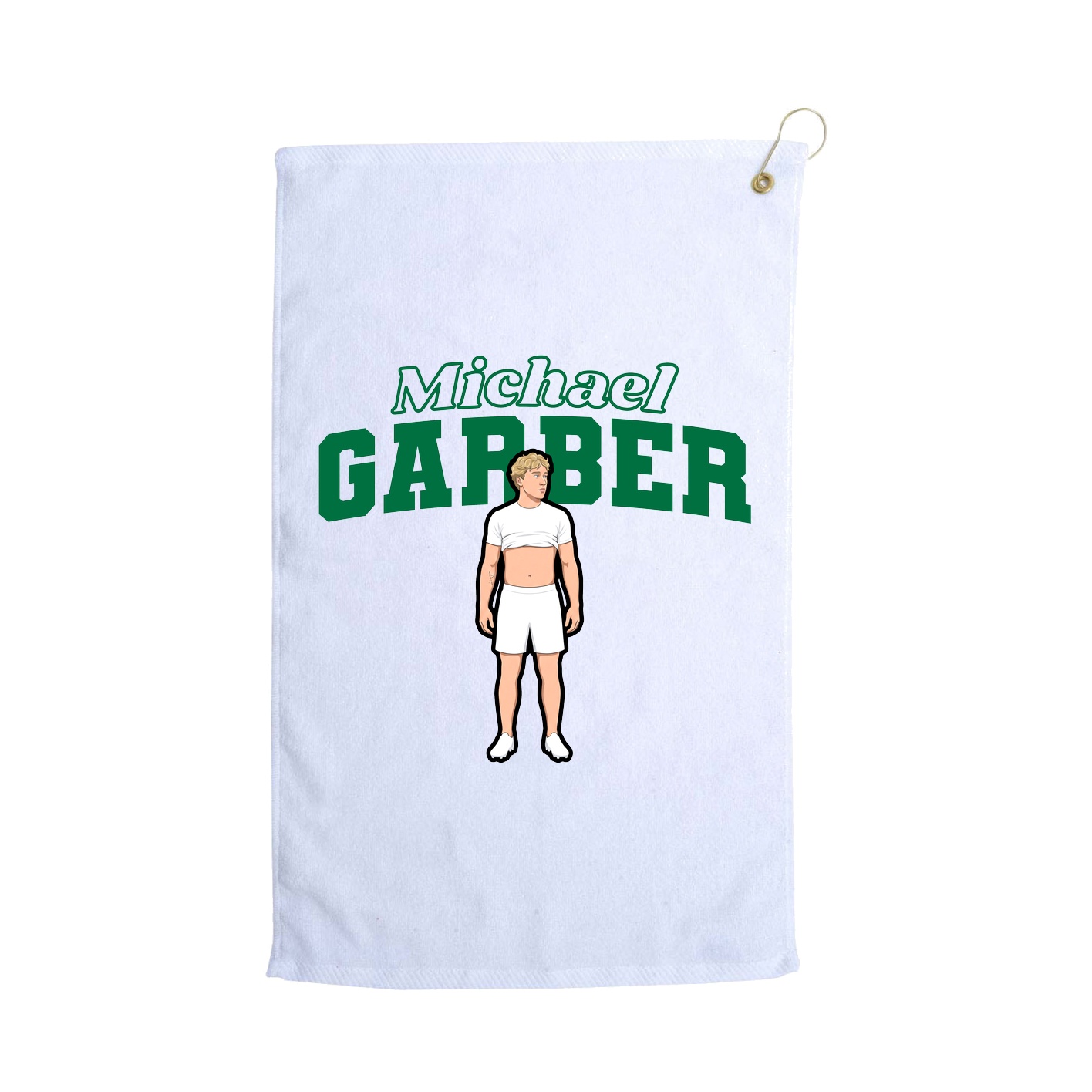 Golf Towel — Name Arch in White