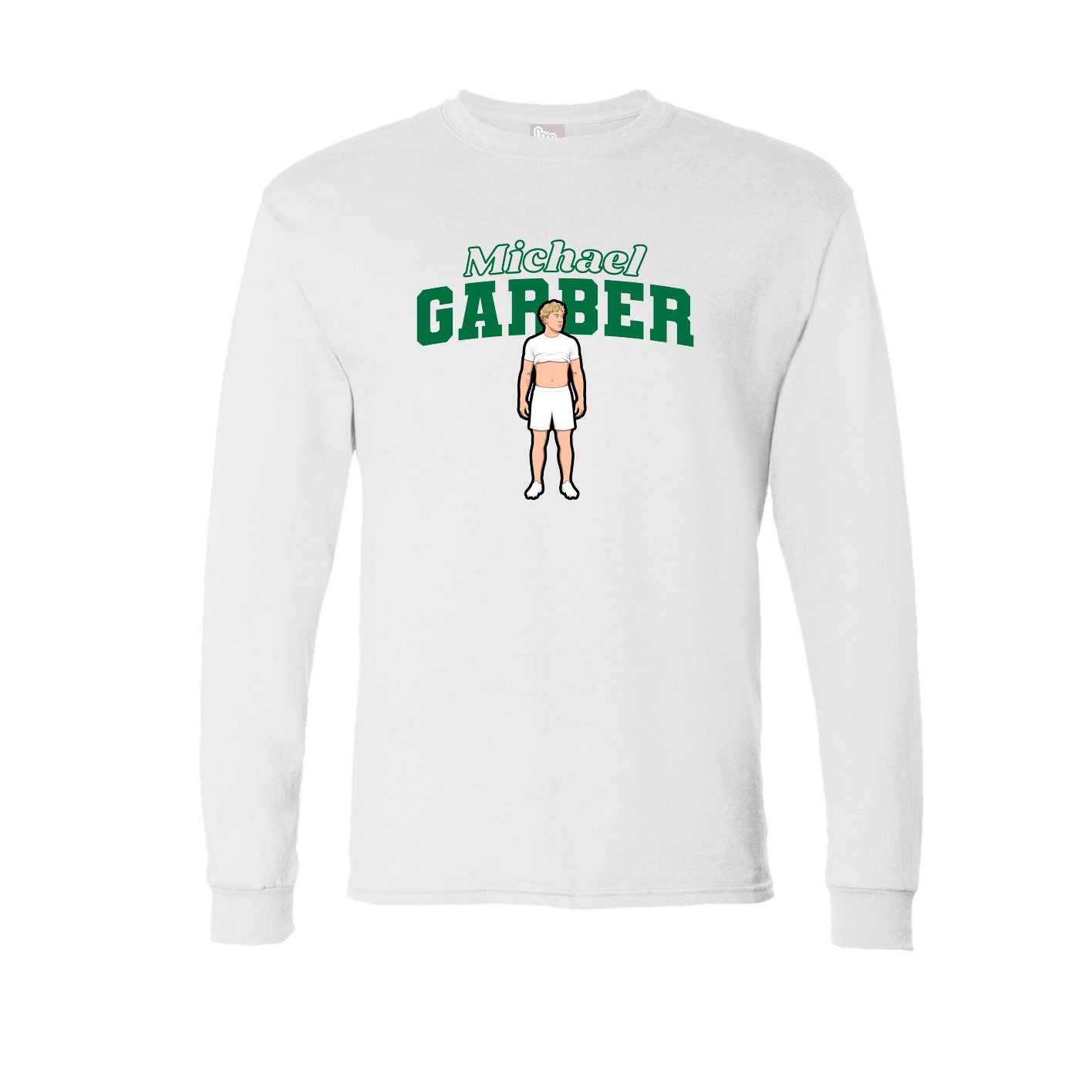 Long Sleeve Tee — Name Arch in White