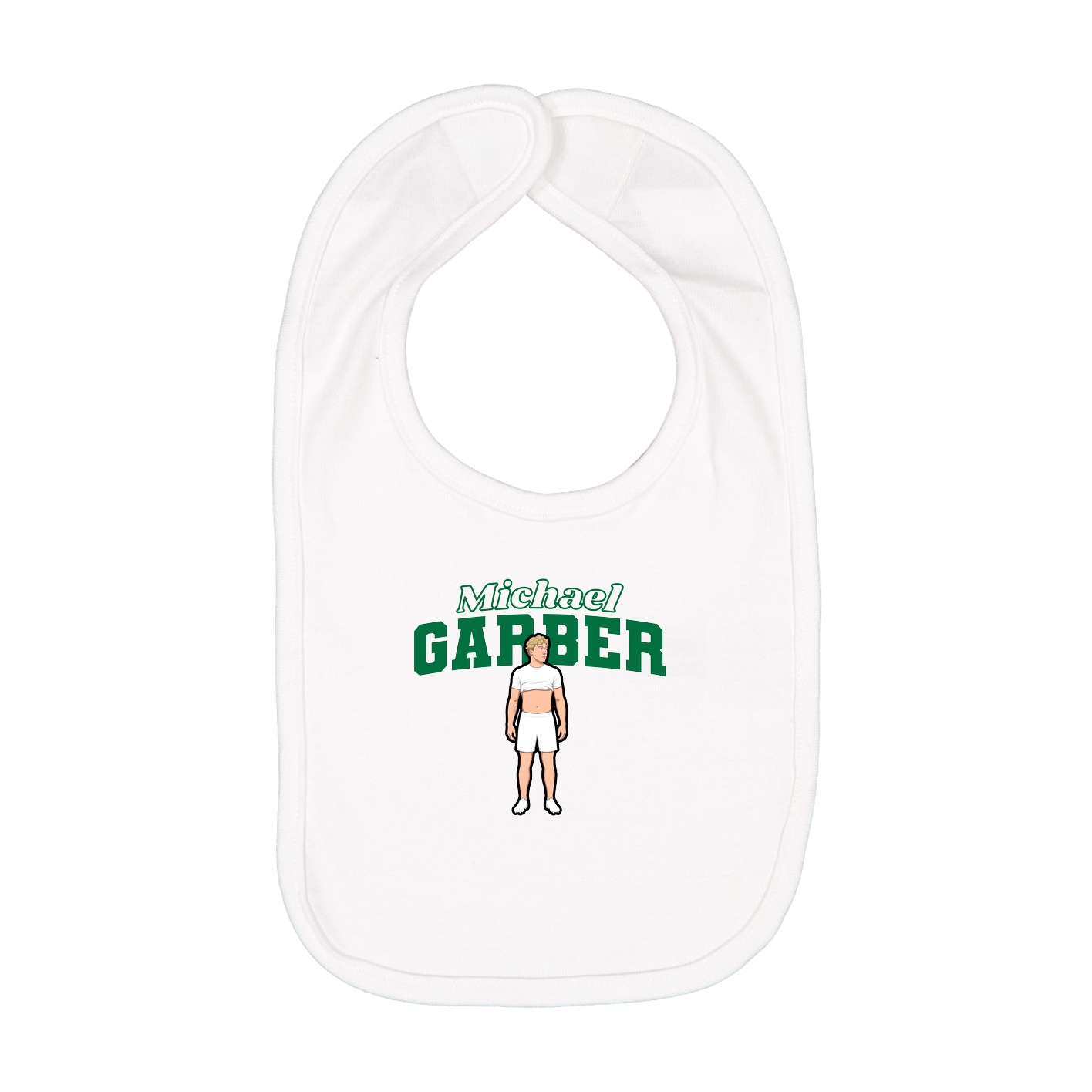 Infant Bib — Name Arch in White