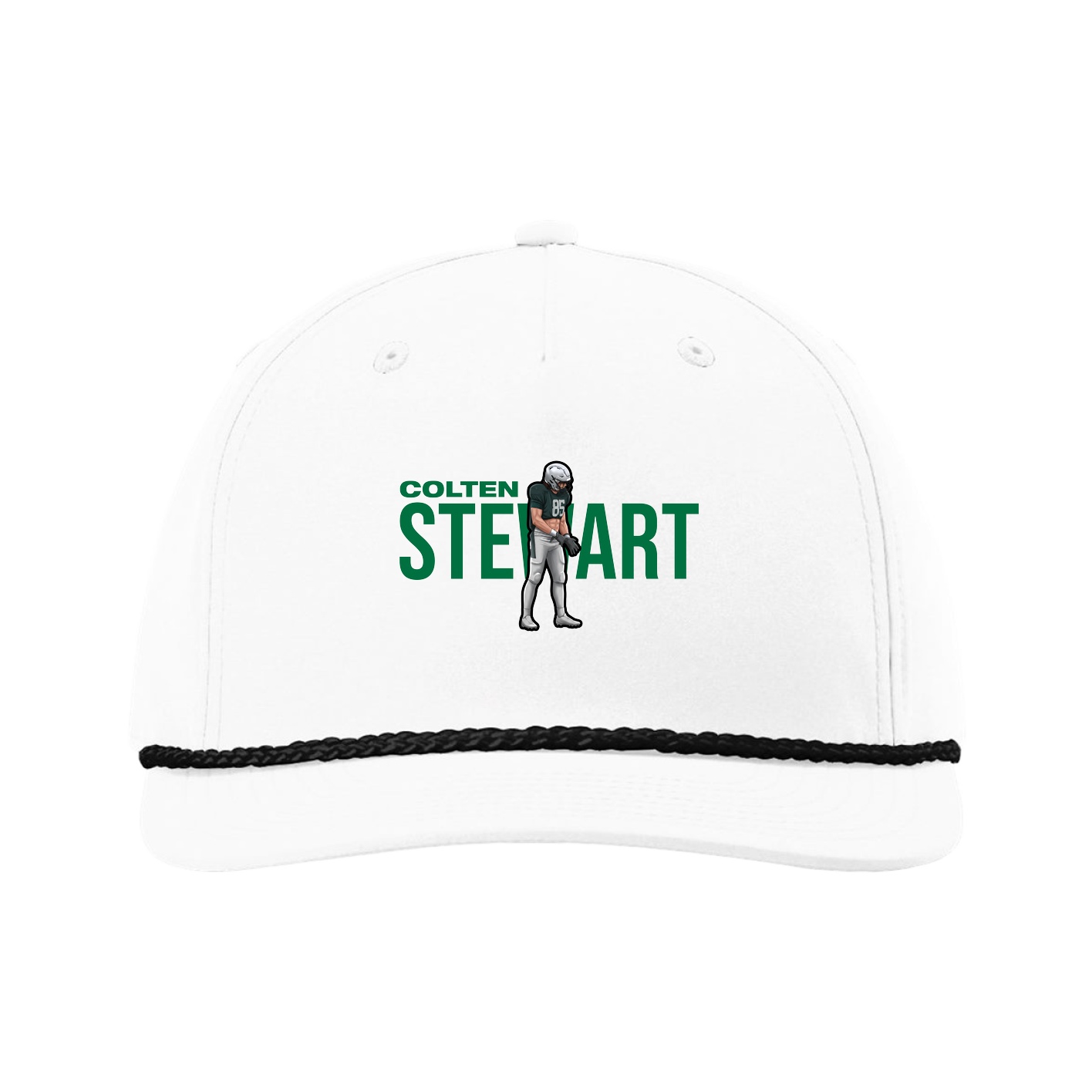 Five-Panel Classic Rope Cap — Player Name in White