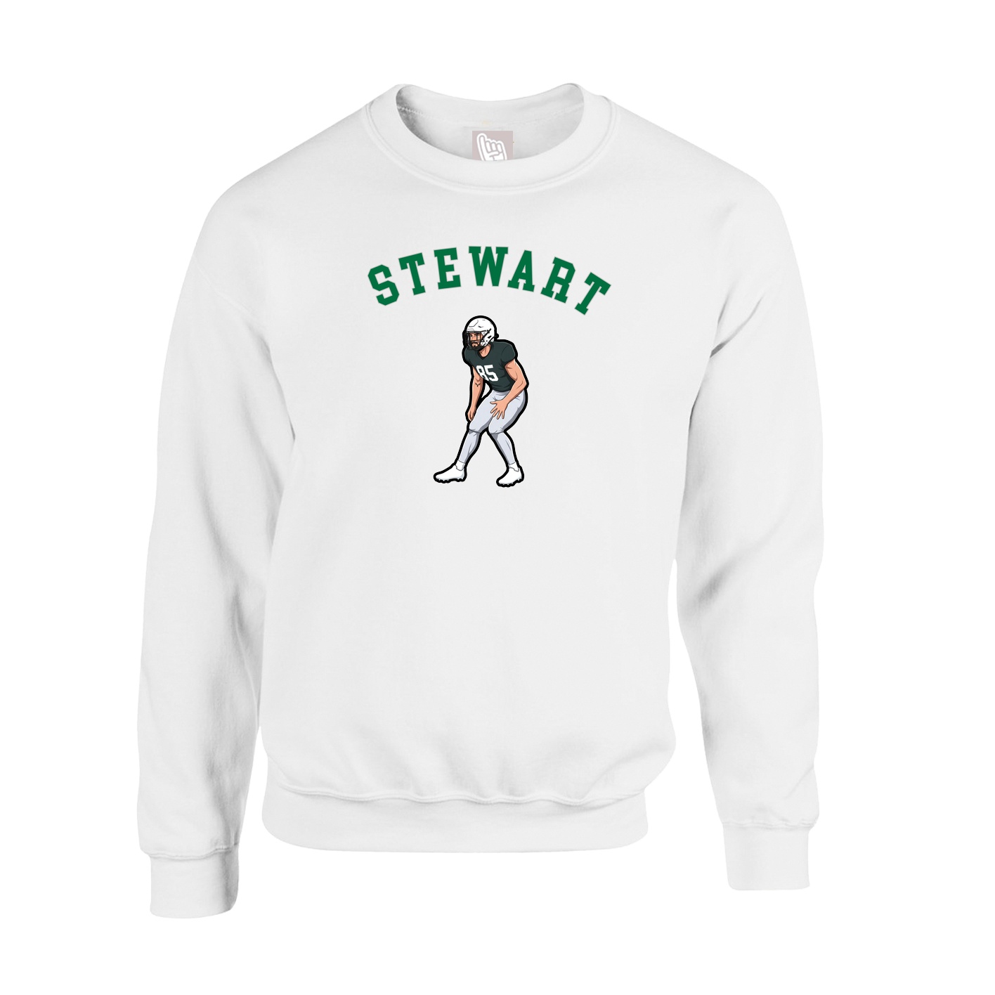 Fleece Crew — Shirsey Arch in White