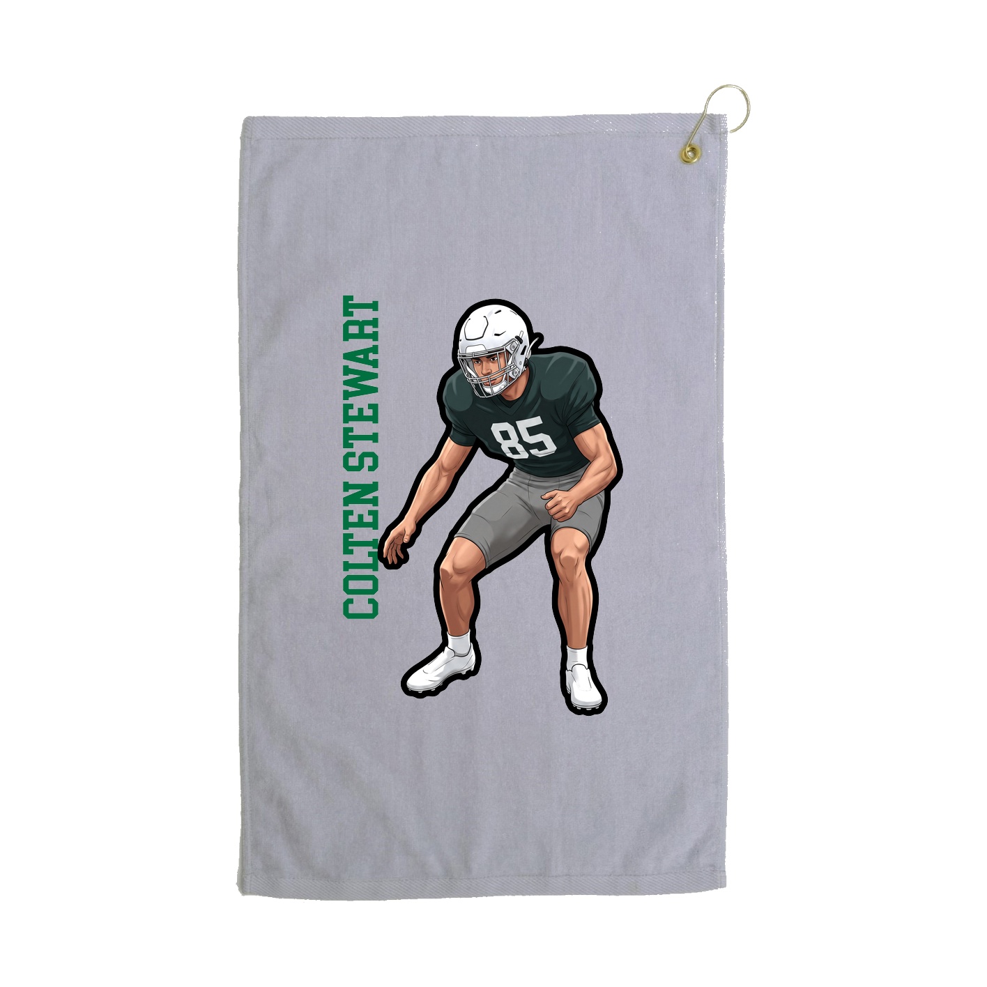 Golf Towel — Name Vertical in Grey