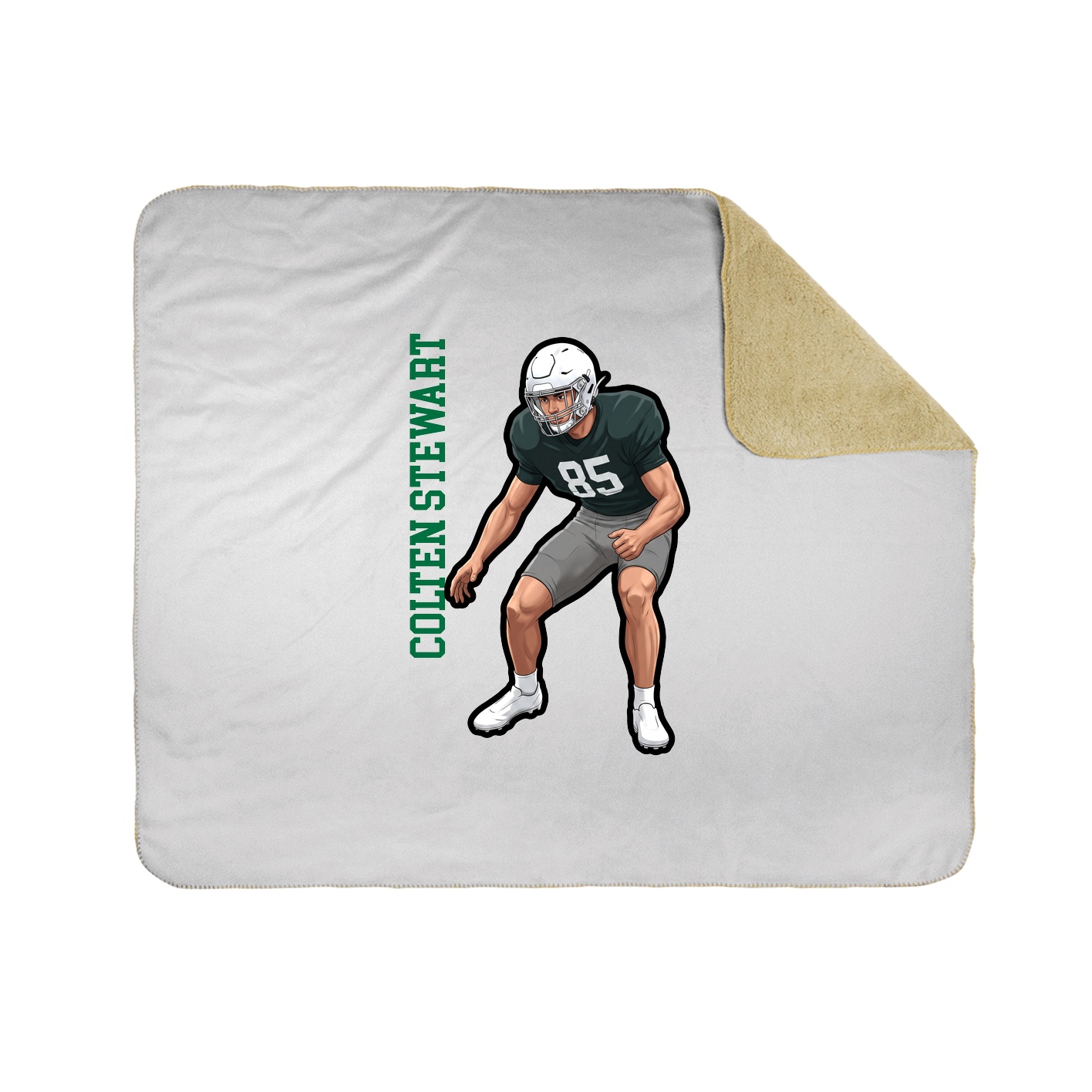 Throw Blanket — Name Vertical in White
