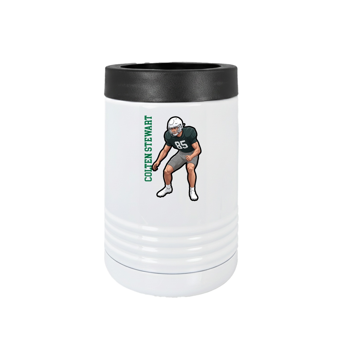 Beverage Holder — Name Vertical in White