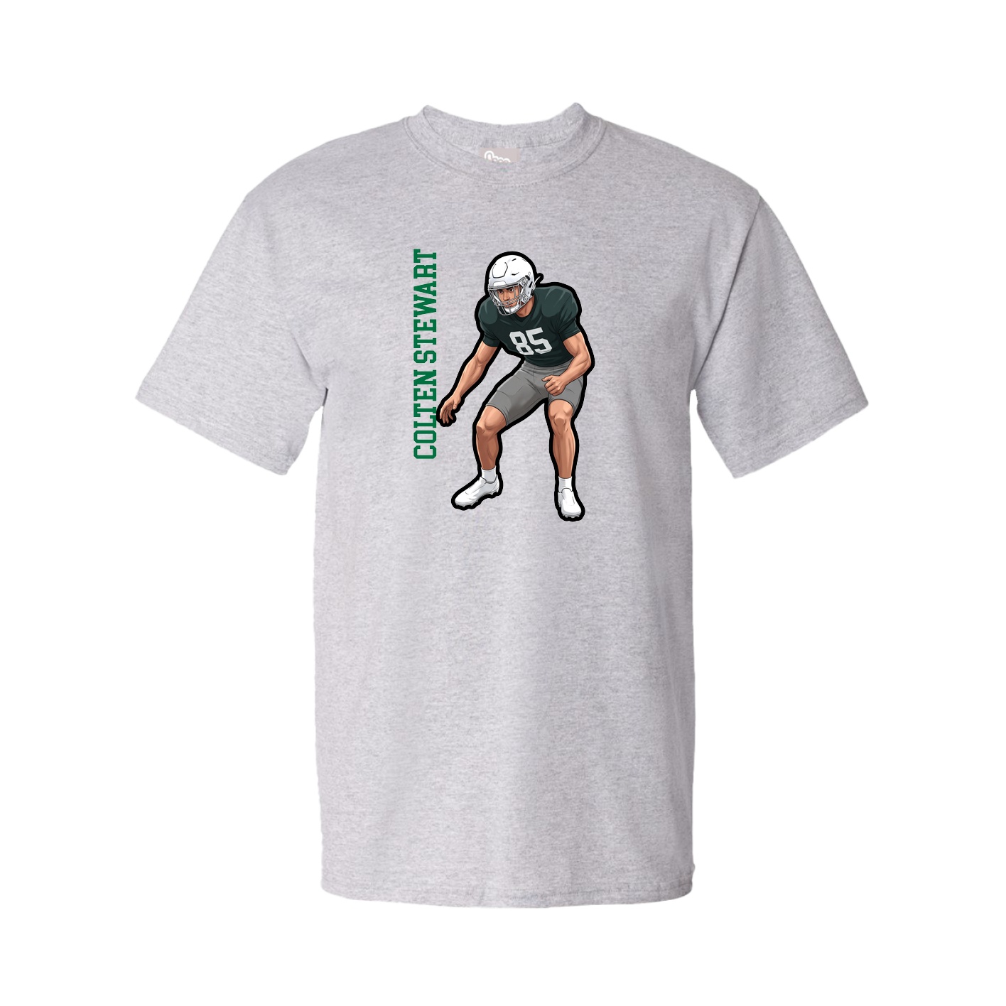 Tee — Name Vertical in Grey