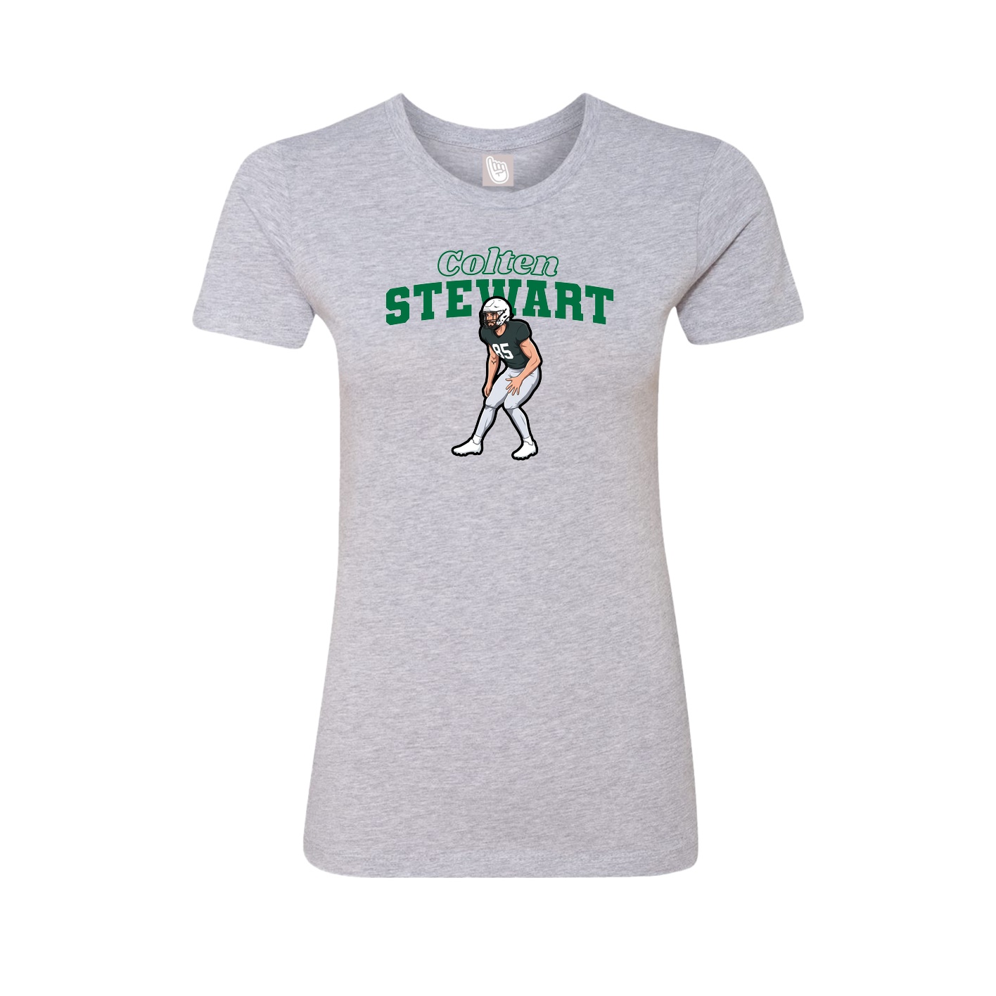 Fitted Women's Tee — Name Arch in Grey