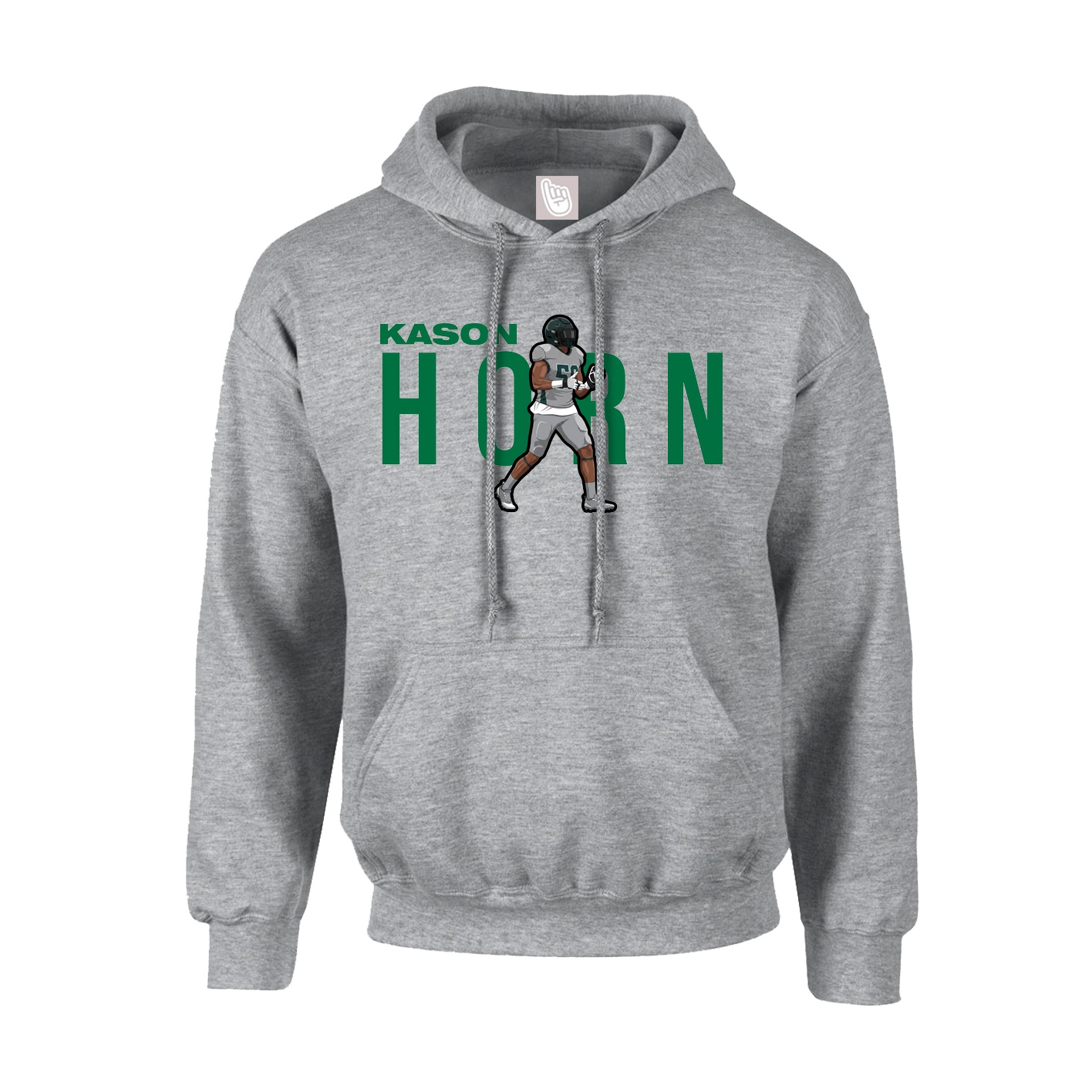 Youth Hoodie — Player Name in Grey