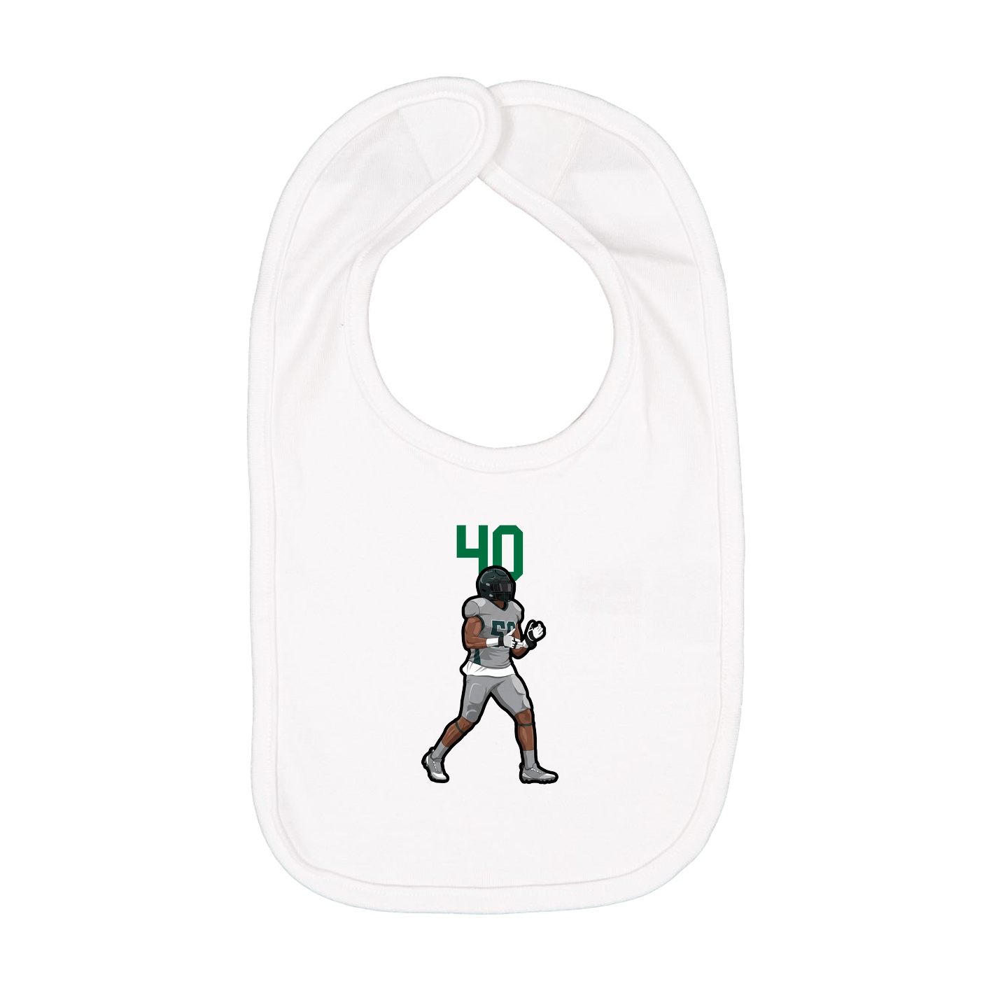 Infant Bib — Number Top in White