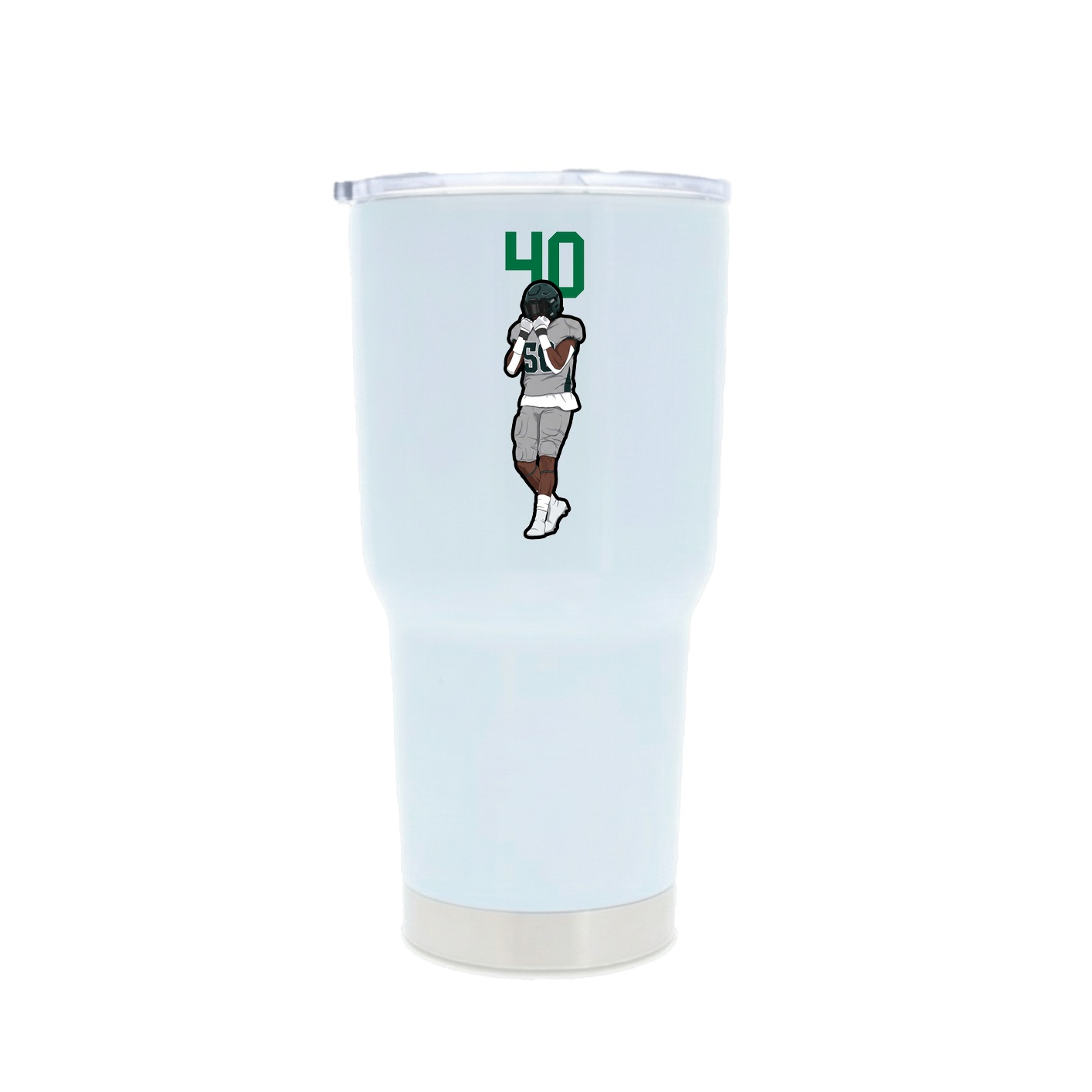 30oz Stainless Steel Tumbler — Number Top in White