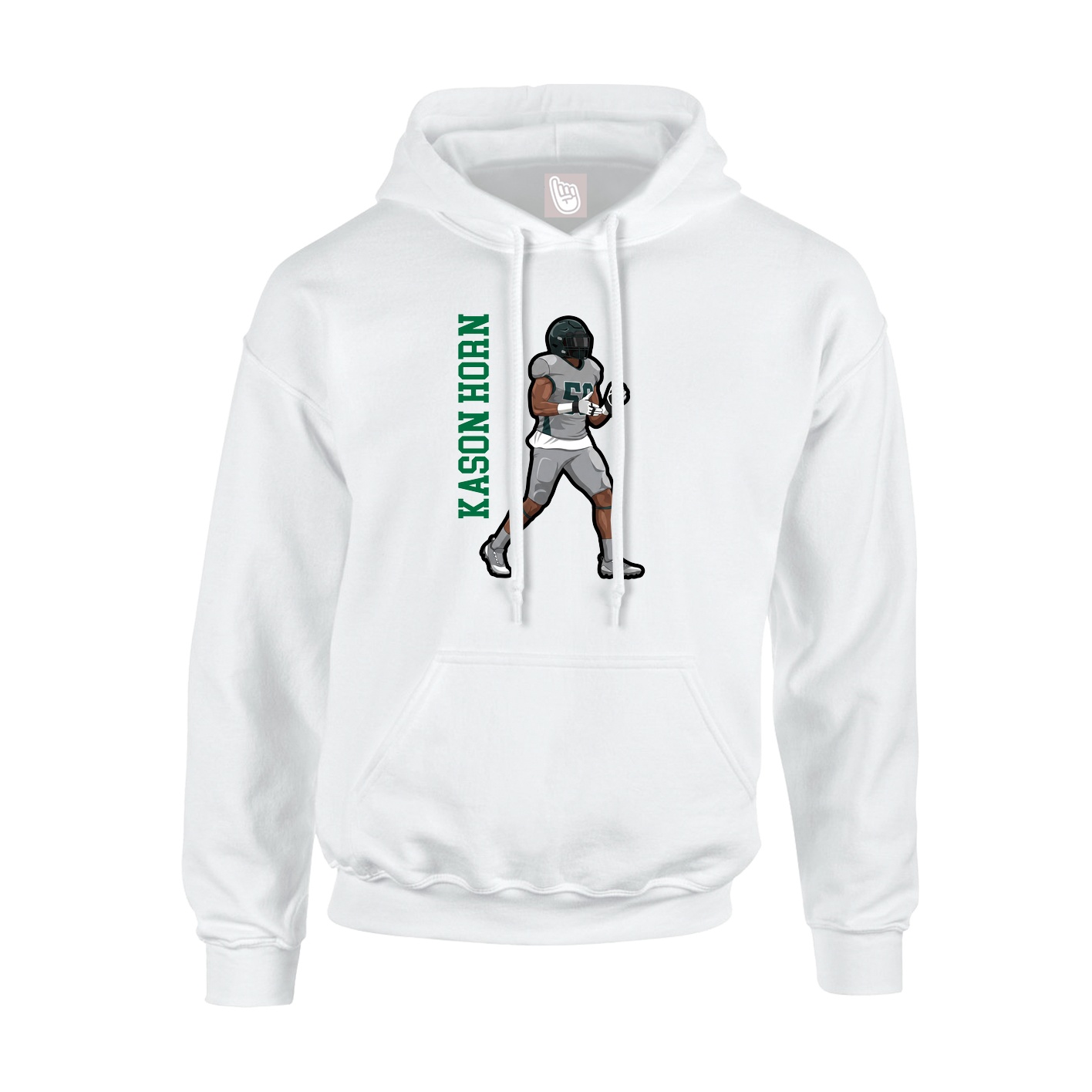 Hoodie — Name Vertical in White