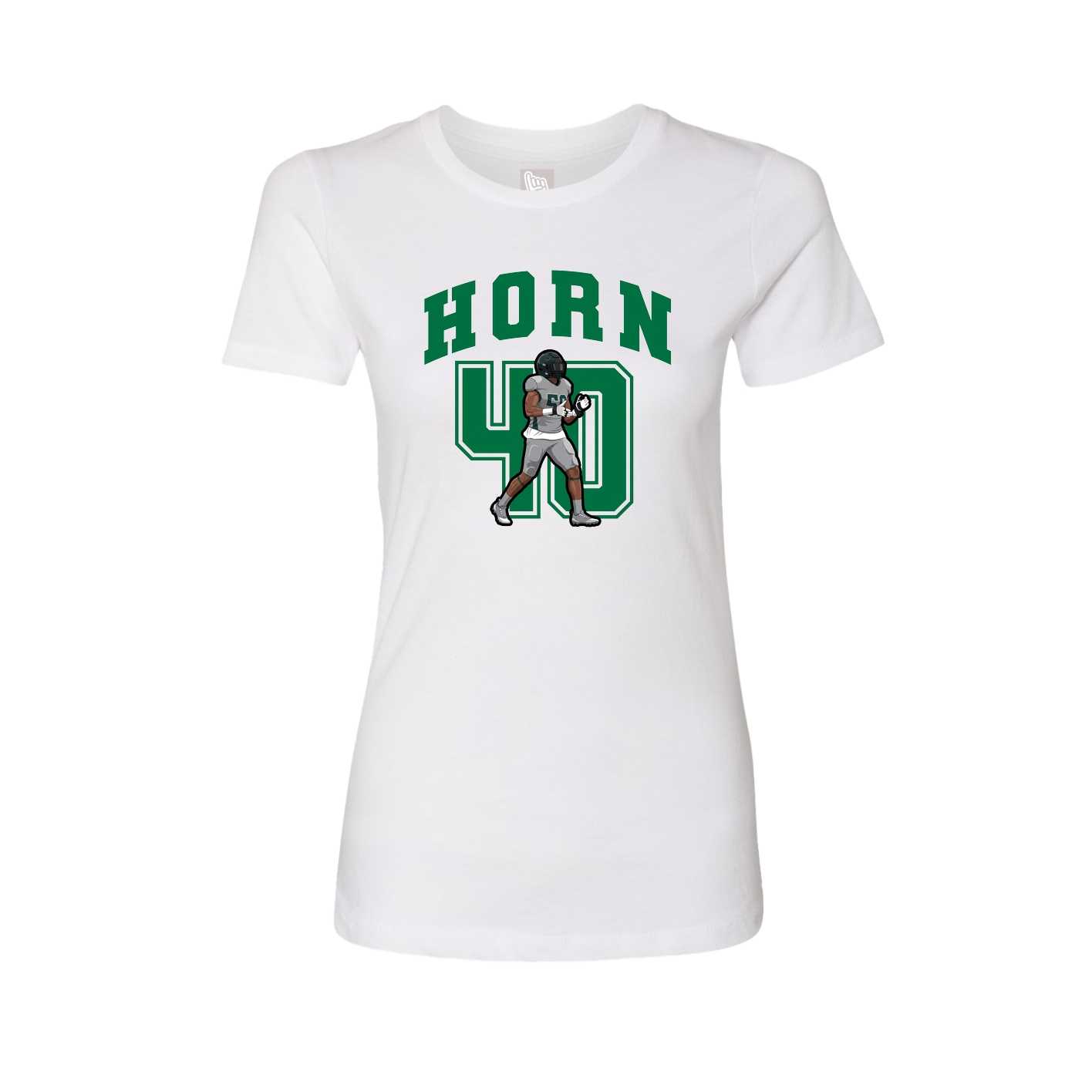 Fitted Women's Tee — Number in White