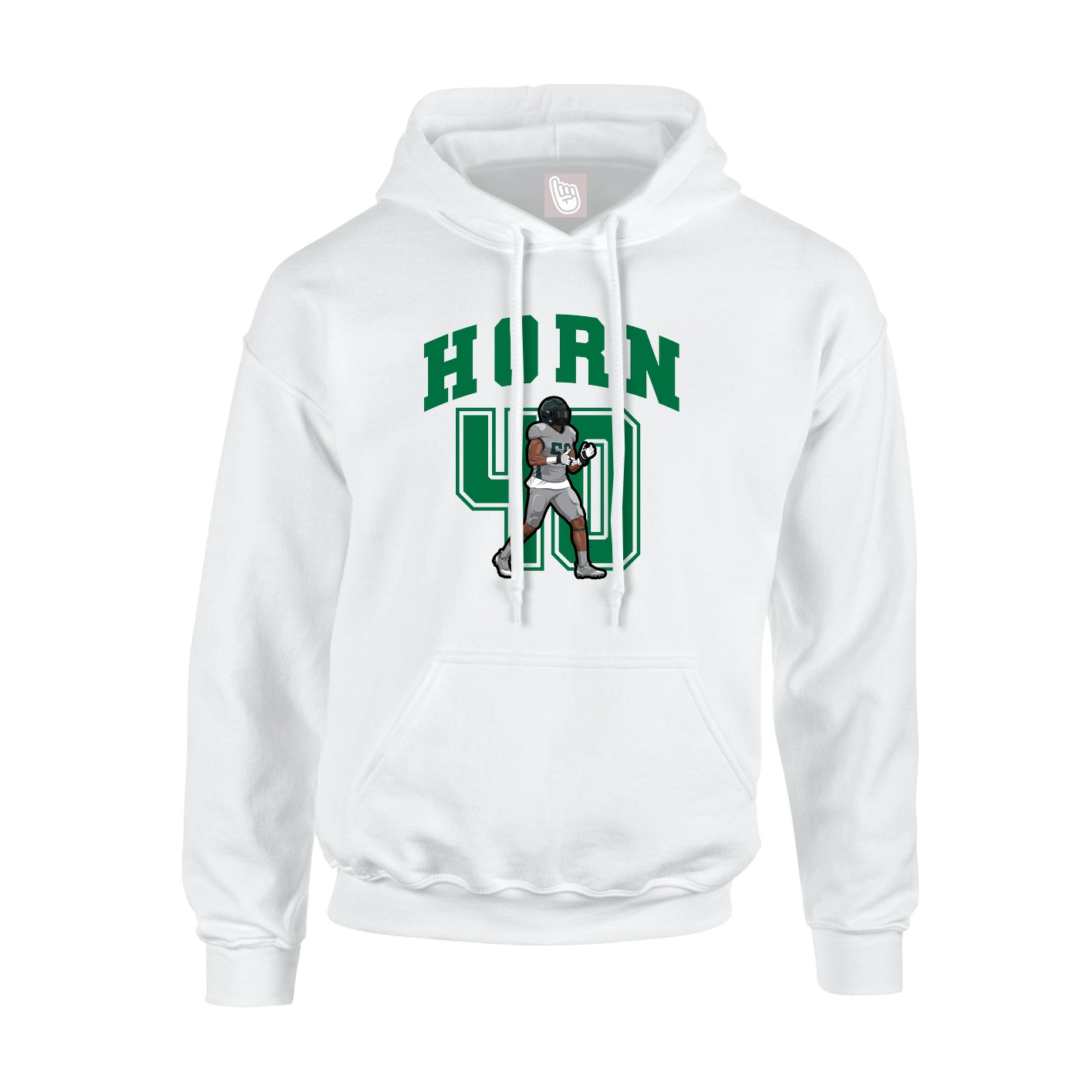 Hoodie — Number in White