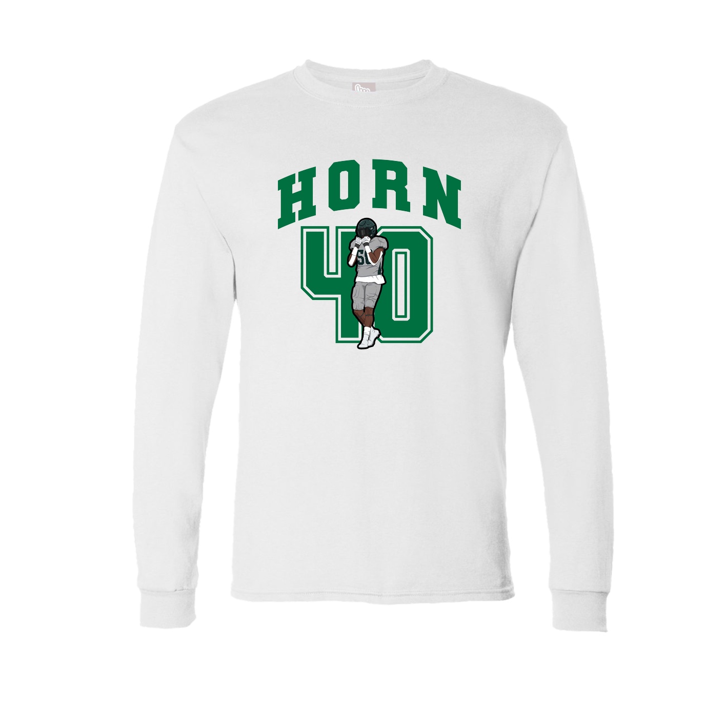 Long Sleeve Tee — Number in White