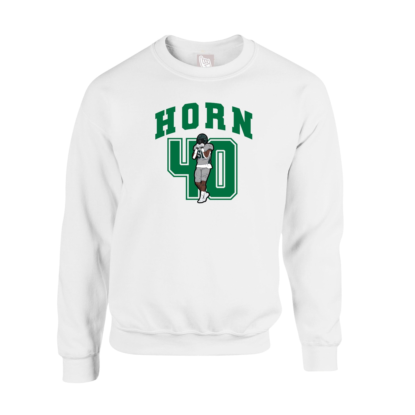 Fleece Crew — Number in White