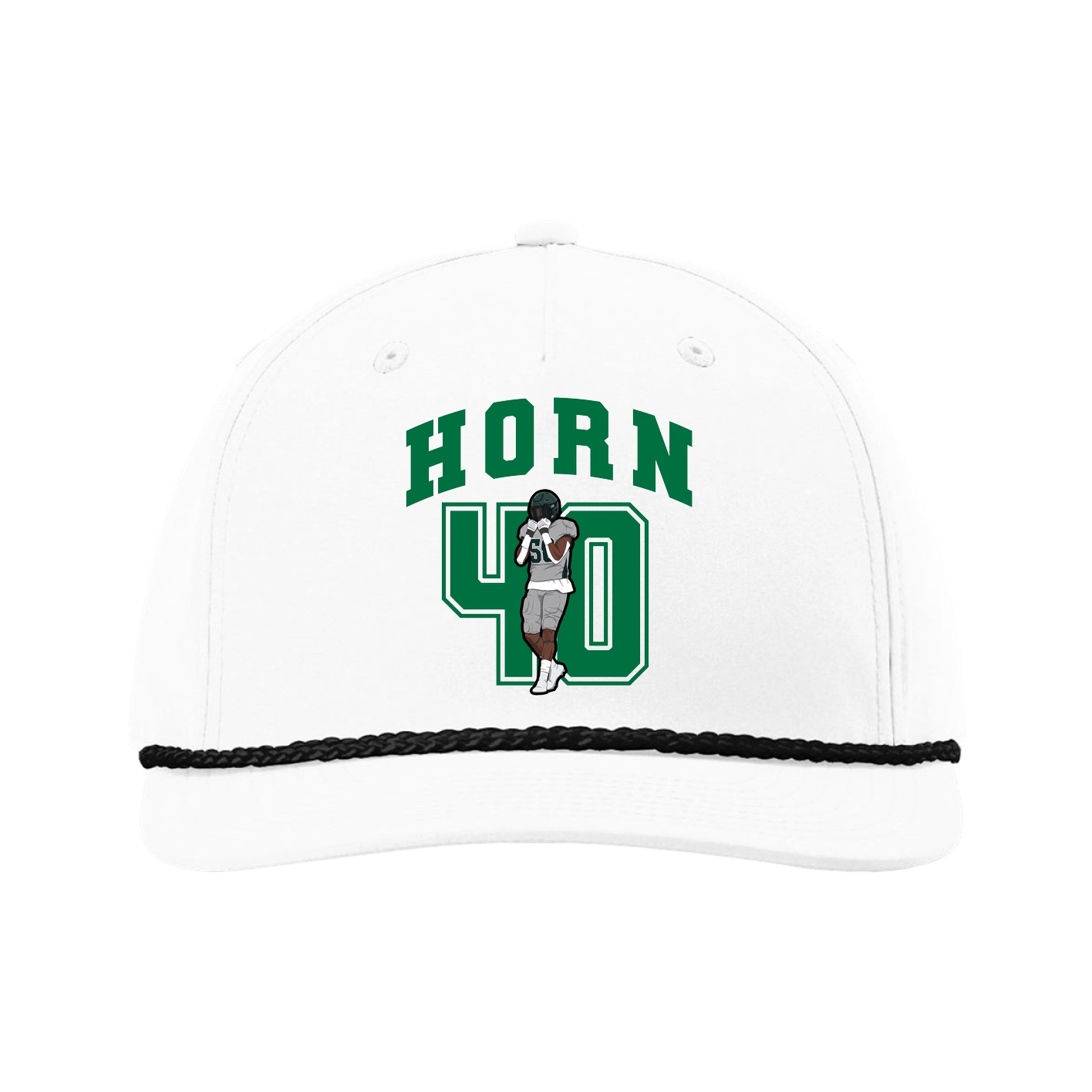 Five-Panel Classic Rope Cap — Number in White