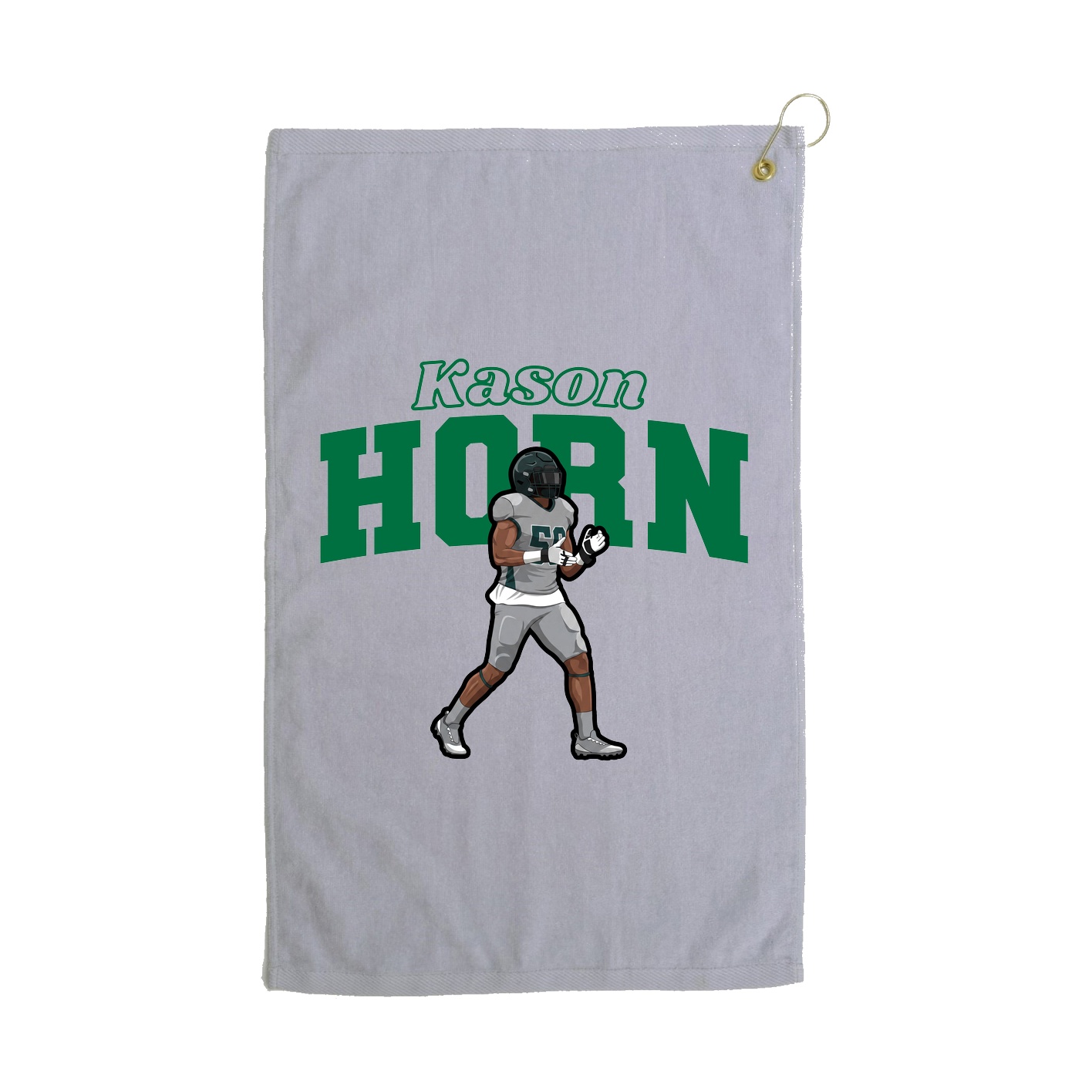 Golf Towel — Name Arch in Grey