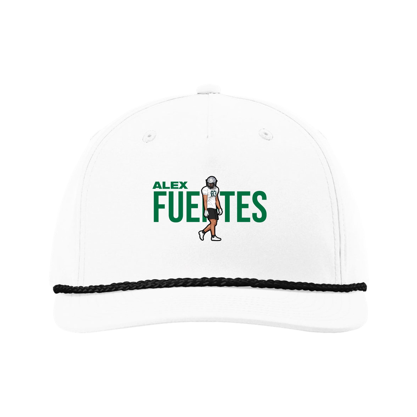Five-Panel Classic Rope Cap — Player Name in White