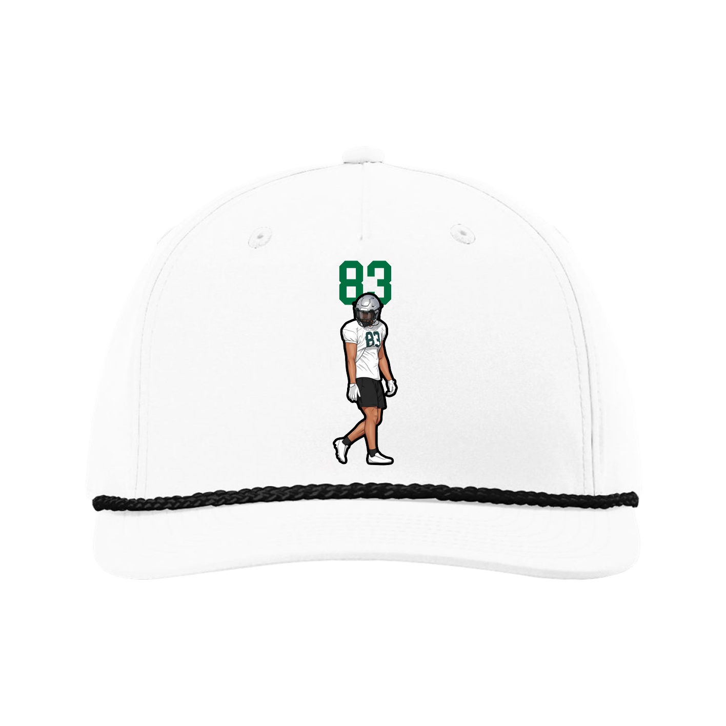 Five-Panel Classic Rope Cap — Number Top in White