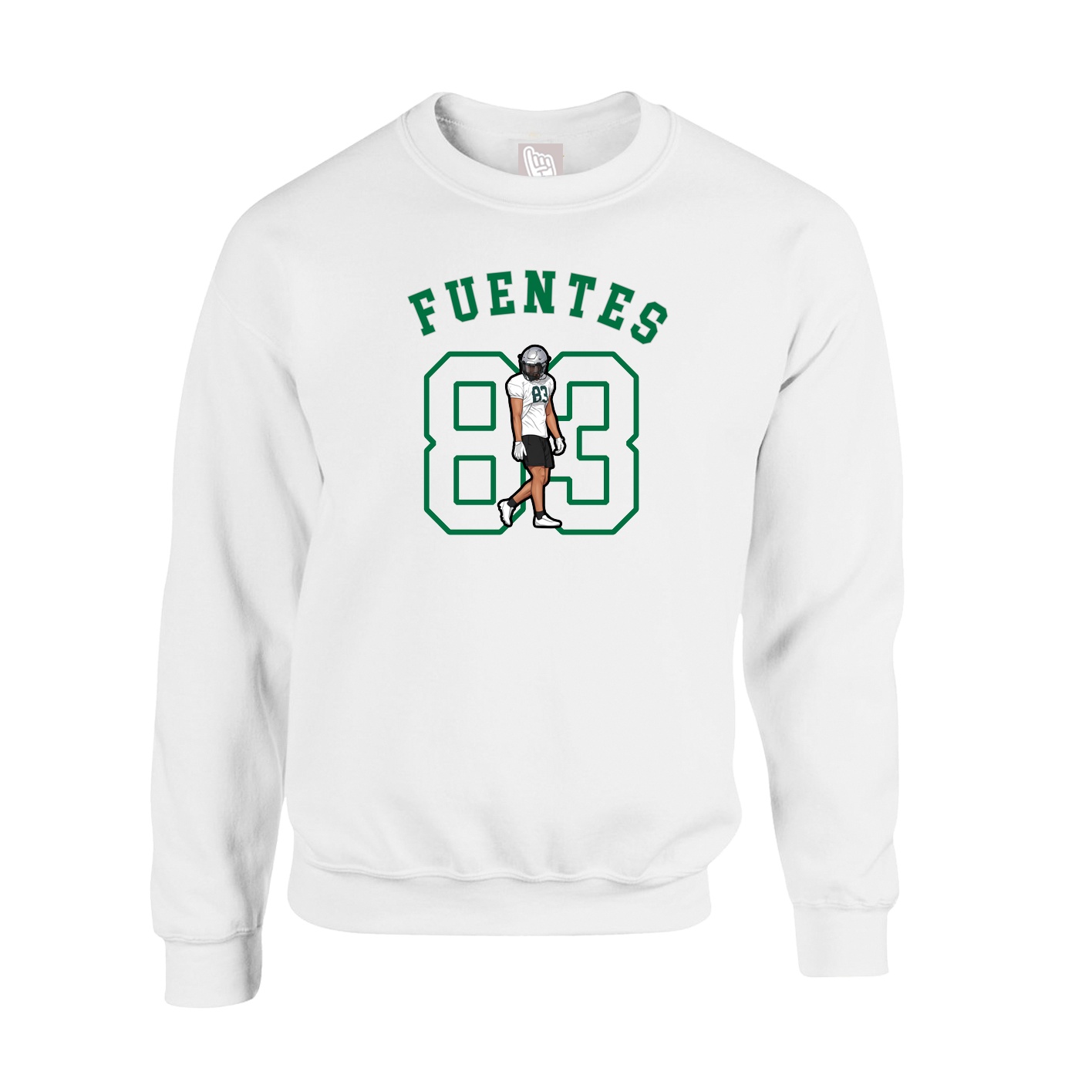 Fleece Crew — Shirsey Arch in White