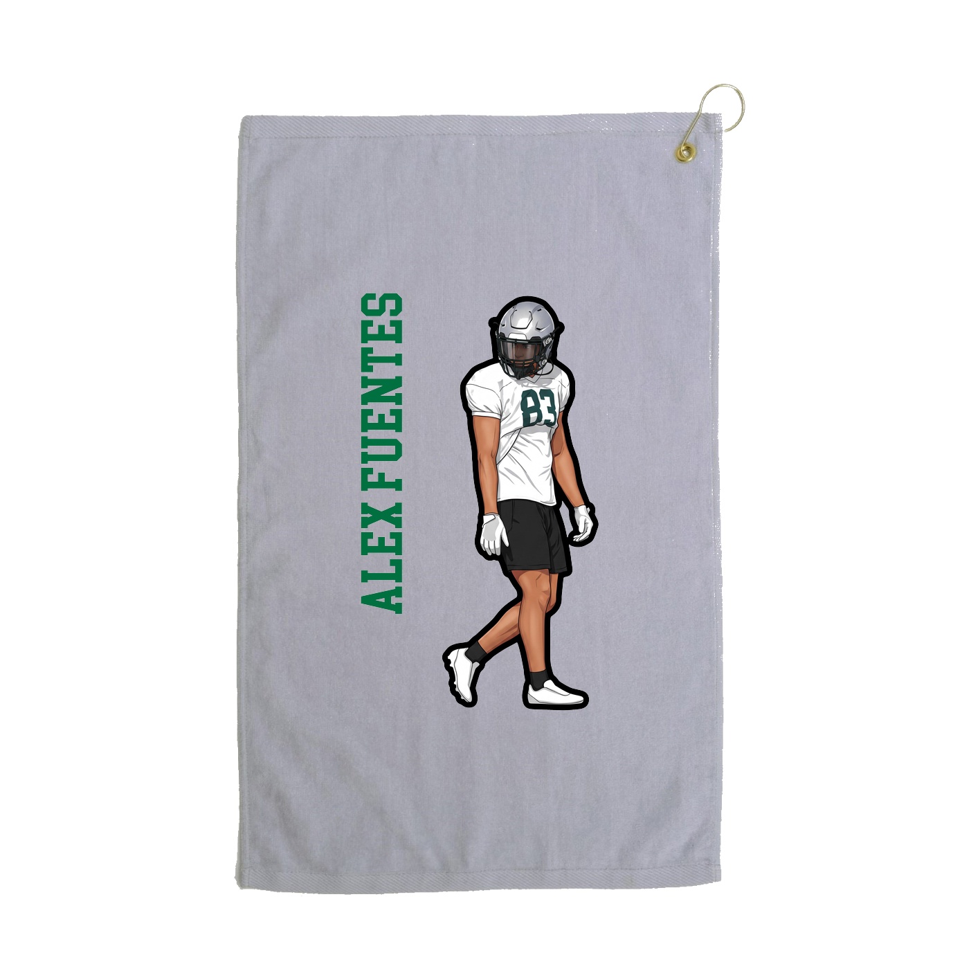Golf Towel — Name Vertical in Grey