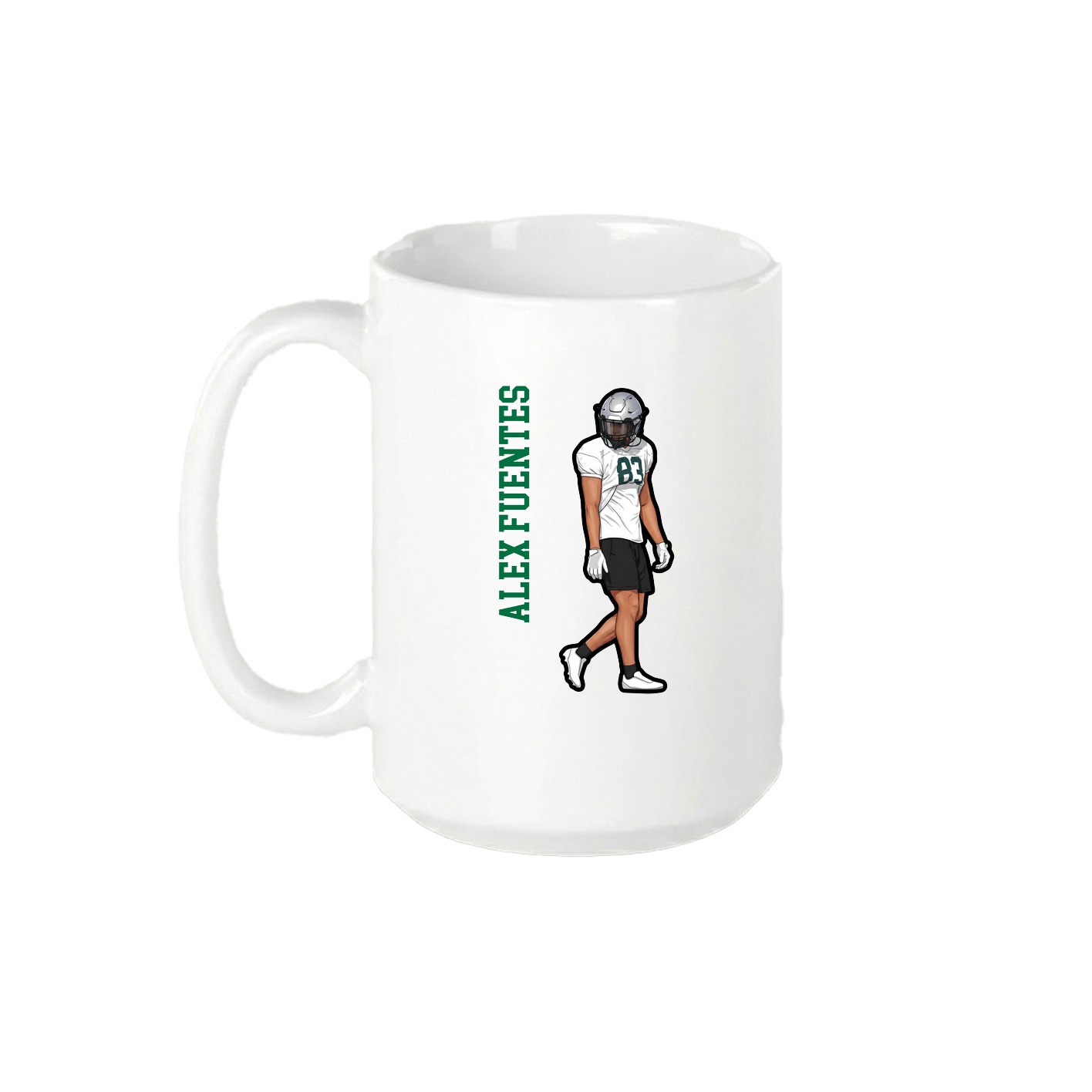 15oz Coffee Mug — Name Vertical in White