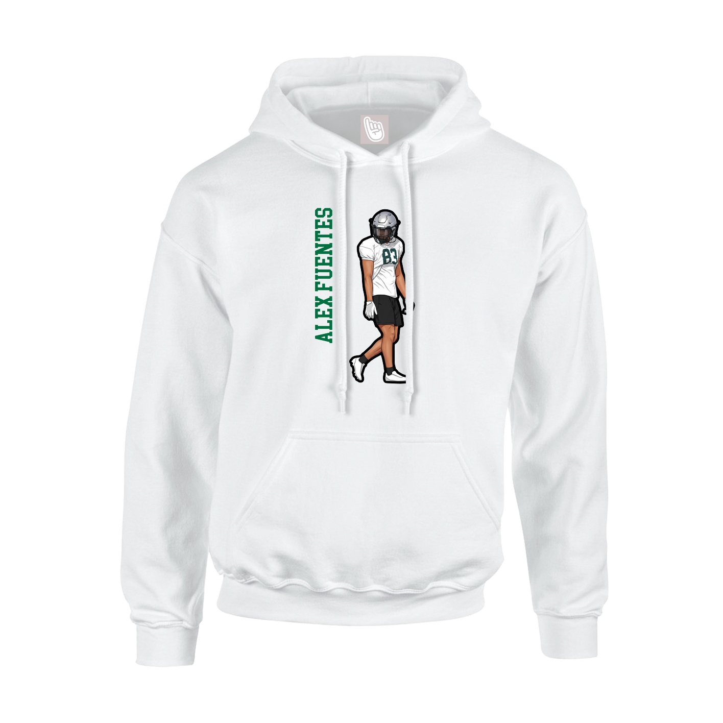 Hoodie — Name Vertical in White