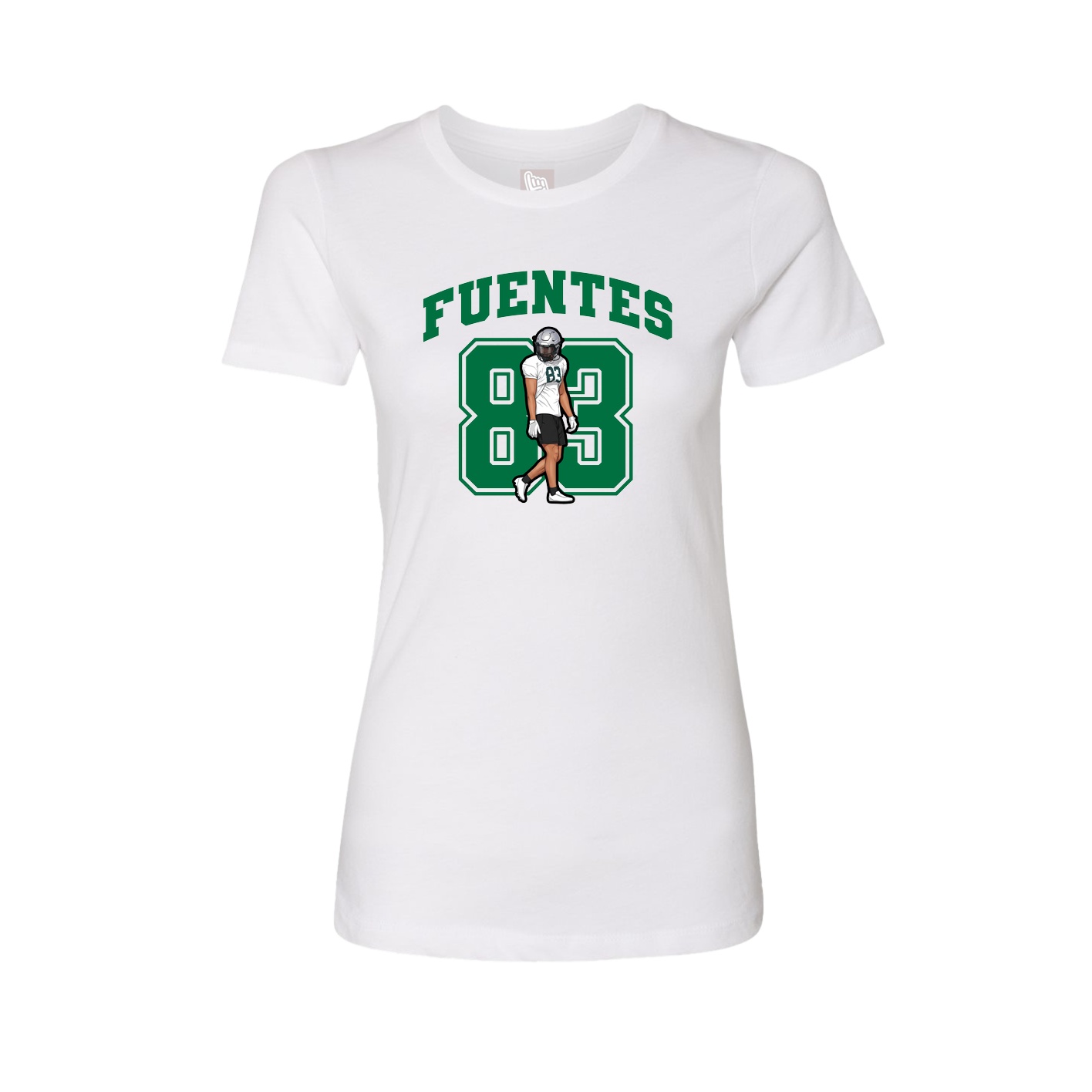 Fitted Women's Tee — Number in White