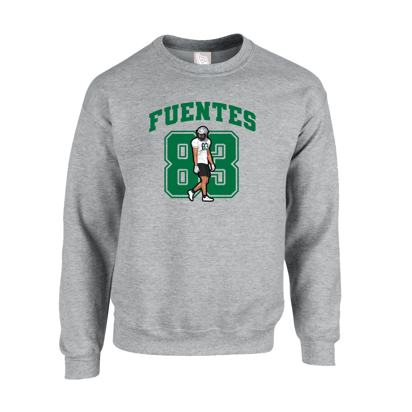 Fleece Crew — Number in Grey