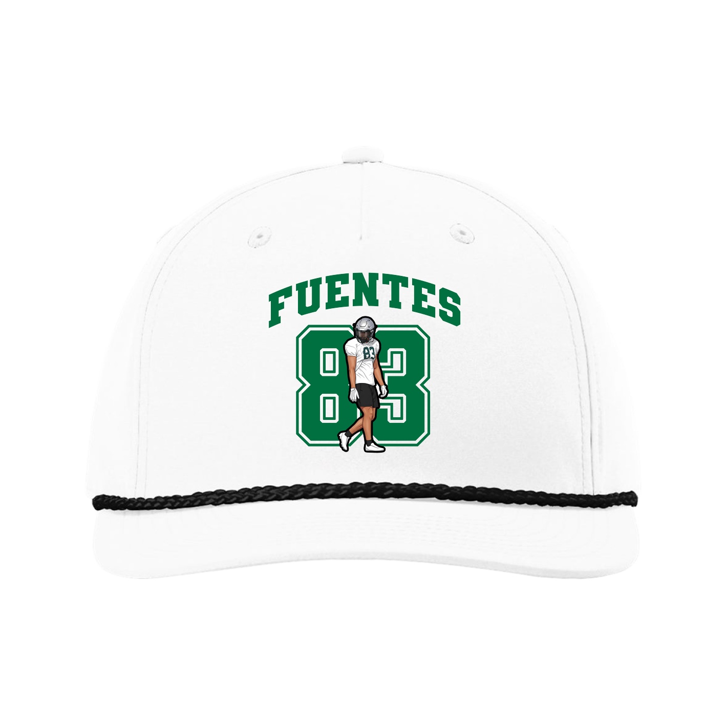 Five-Panel Classic Rope Cap — Number in White