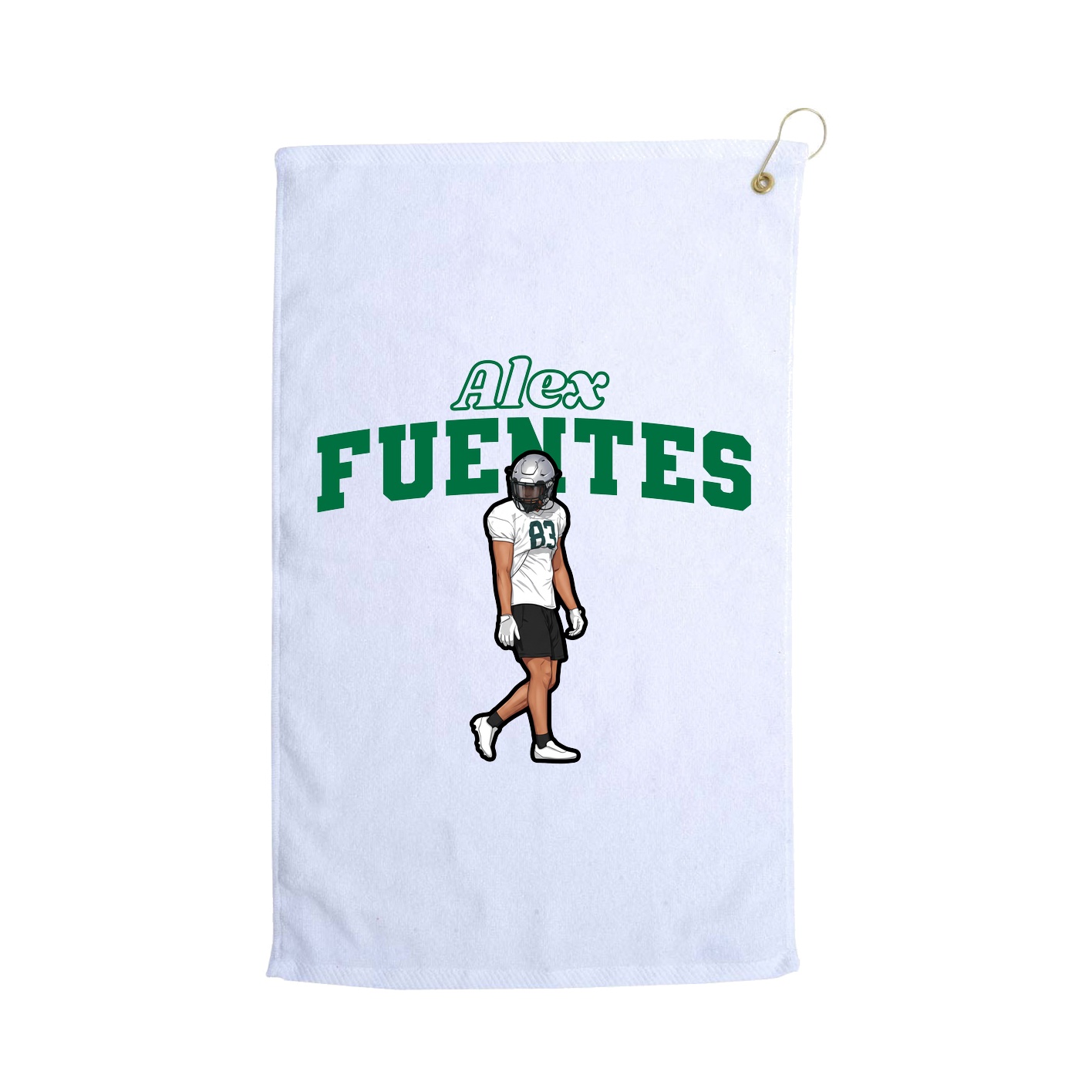 Golf Towel — Name Arch in White