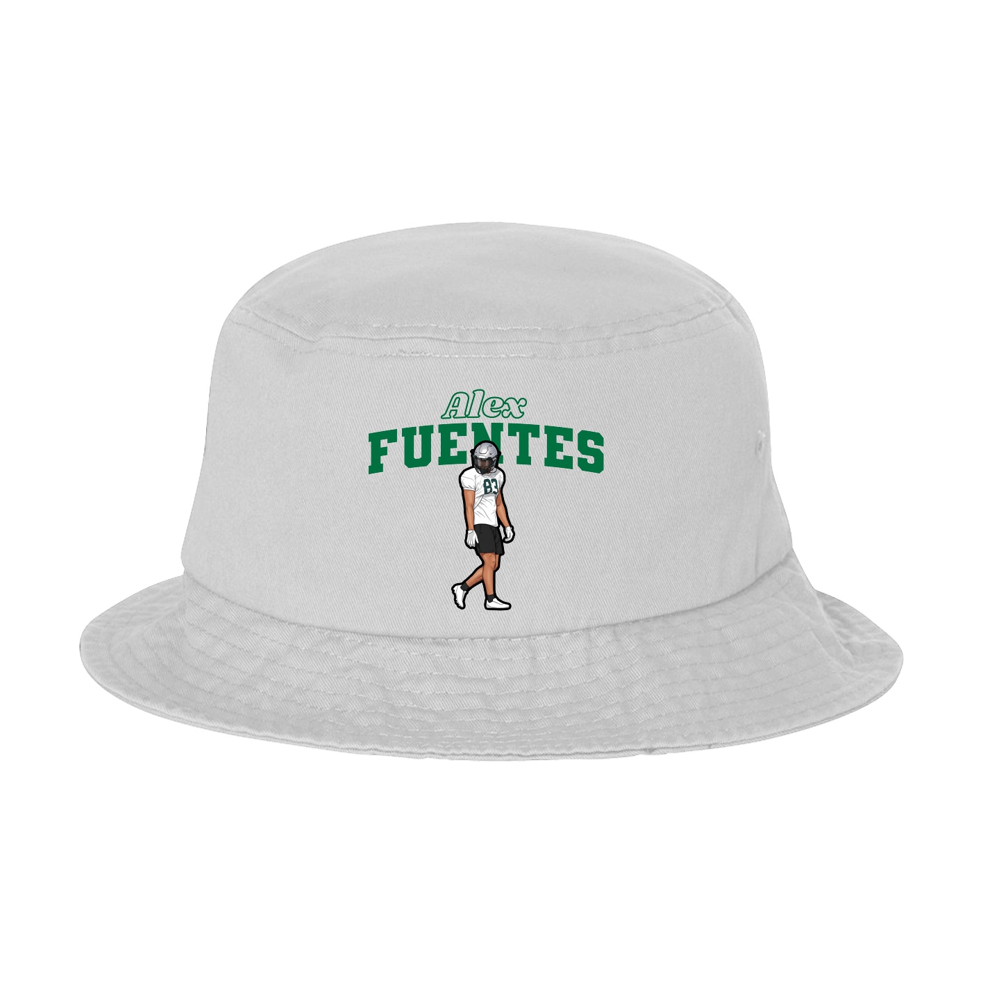 Bucket Cap — Name Arch in White