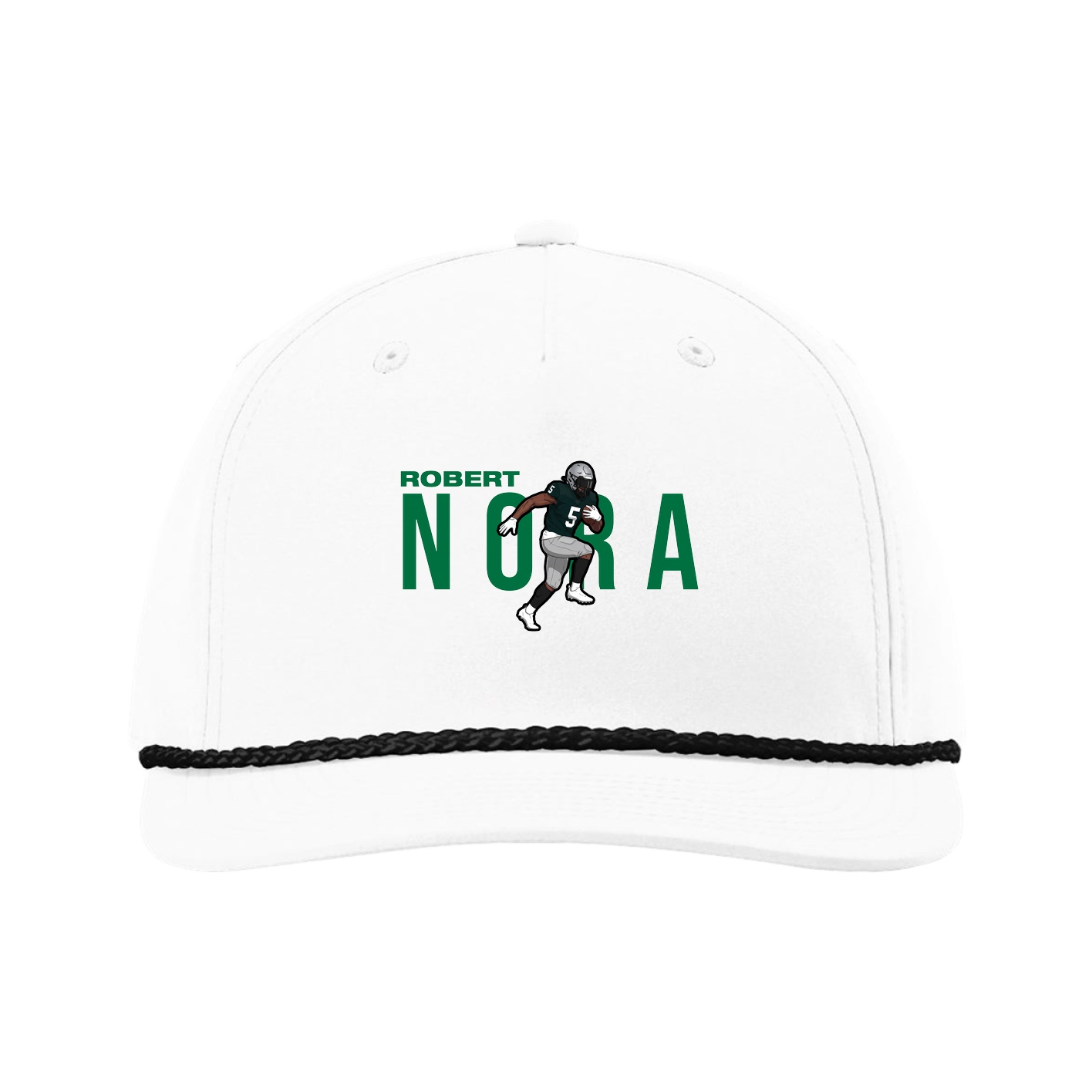Five-Panel Classic Rope Cap — Player Name in White
