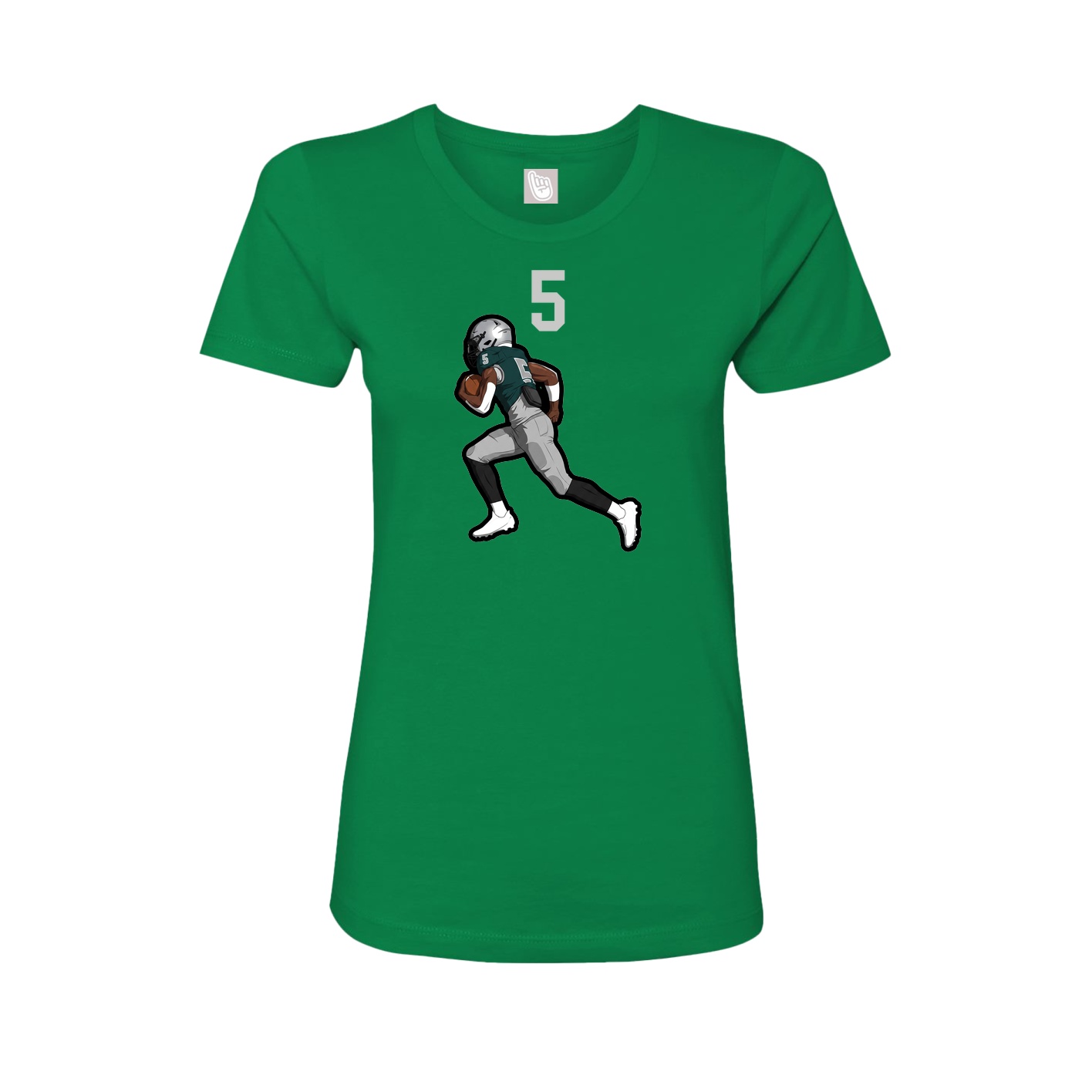 Fitted Women's Tee — Number Top in Green